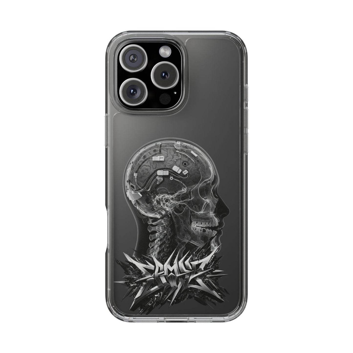 Skull Design Clear Phone Case - Unique Aesthetic for Tech Lovers