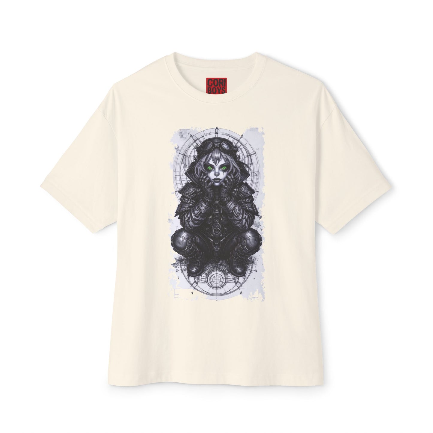 Gothic Graphic Unisex Boxy Tee - Oversized White T-Shirt for Alternative Fashion, Casual Wear, Gift for Festivals, Streetwear