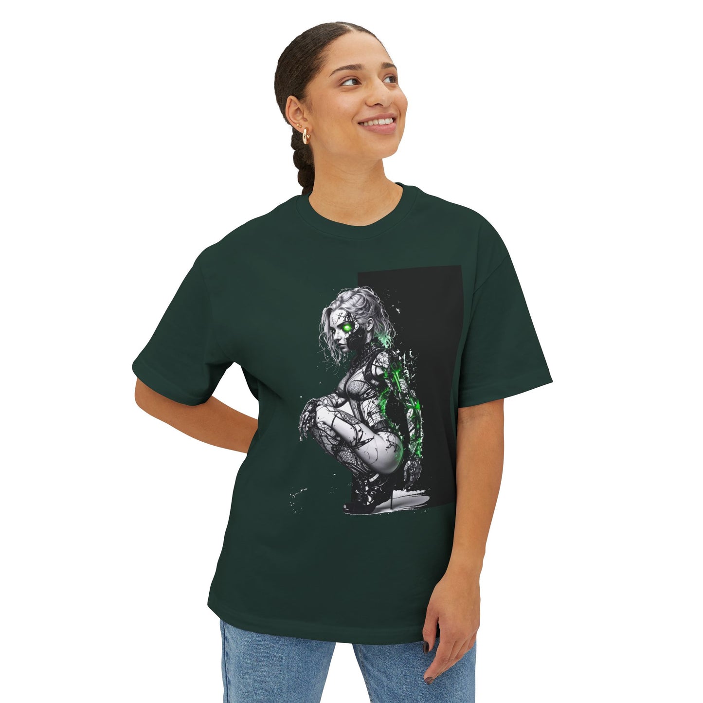 Cyberpunk-Inspired Unisex Oversized Tee, Streetwear T-Shirt, Graphic Tee for Art Lovers, Casual Wear, Unique Gift