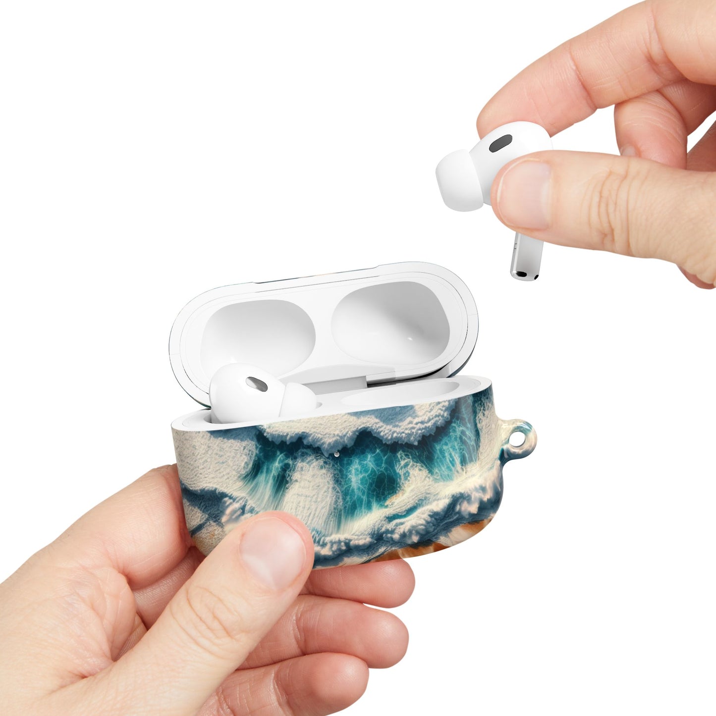Ocean Wave AirPod Case - Waterproof Protection, Trendy Accessories for Summer, Beach Lover Gift, Cute Tech Cover, Tropical Aesthetic