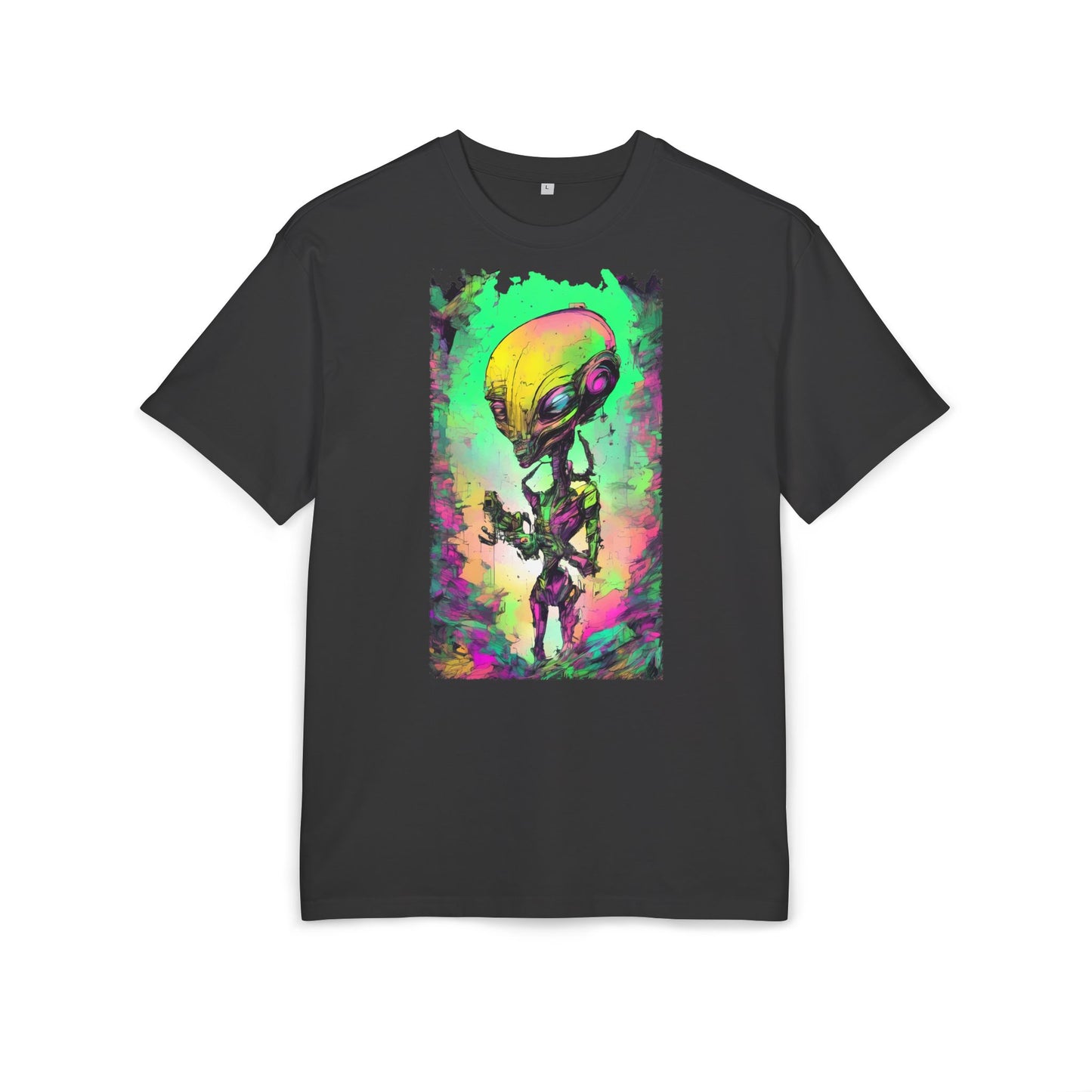 Cosmic Alien Art Tee - Unisex Heavy Oversize Tee, Retro Space Vibe Shirt, Gift for Sci-Fi Lovers, Casual Wear, Unique Graphic T-Shirt