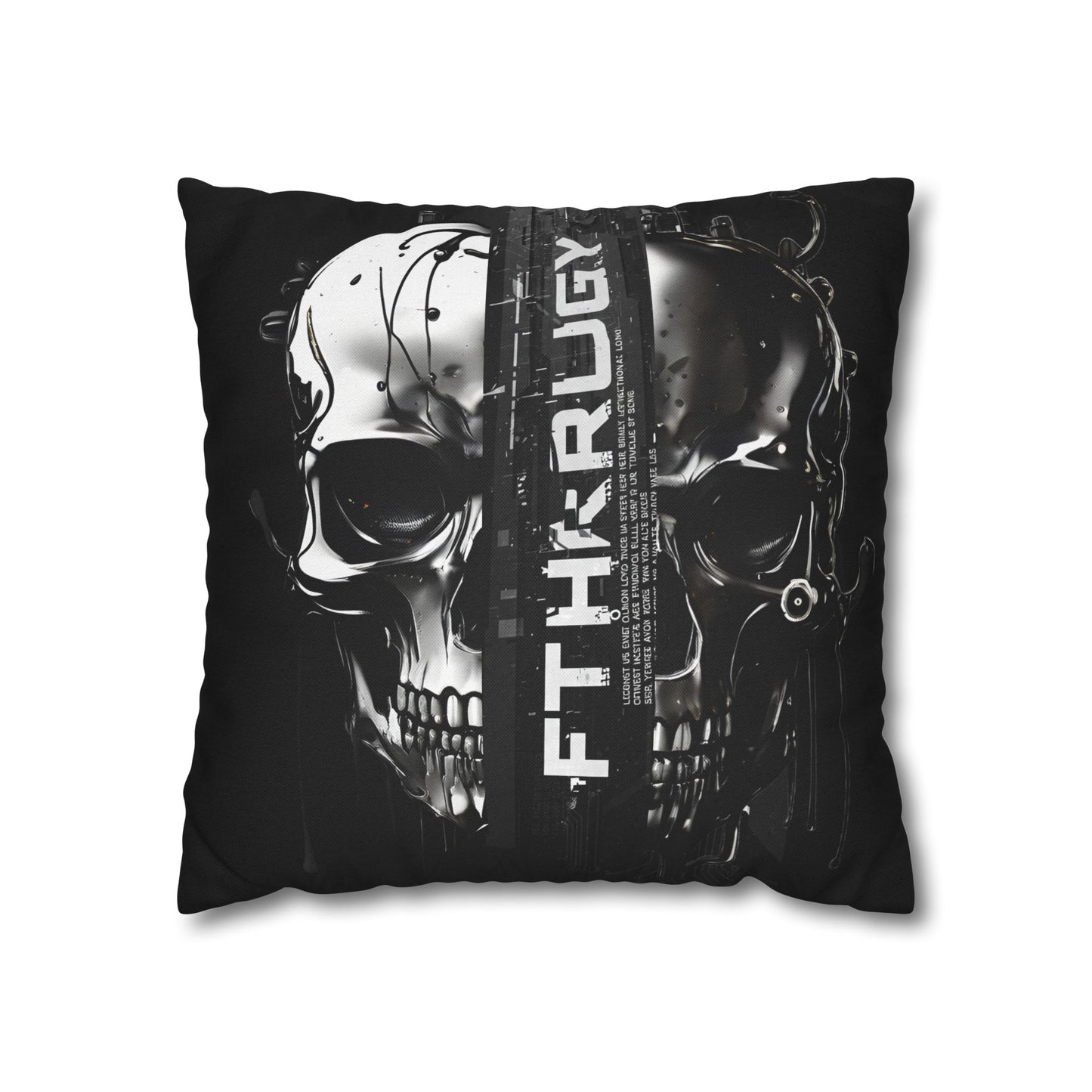 Gothic Skull Pillowcase - Edgy Home Decor, Alternative Gift, Bedroom Accent, Halloween Decor, Boho Pillow Cover