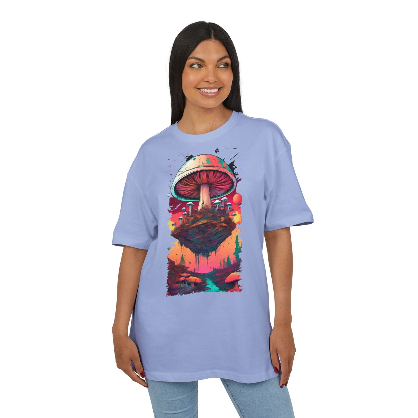 Psychedelic Mushroom Unisex Tee - Oversize Graphic T-Shirt for Festivals, Art Lovers, Gifts, and Casual Wear