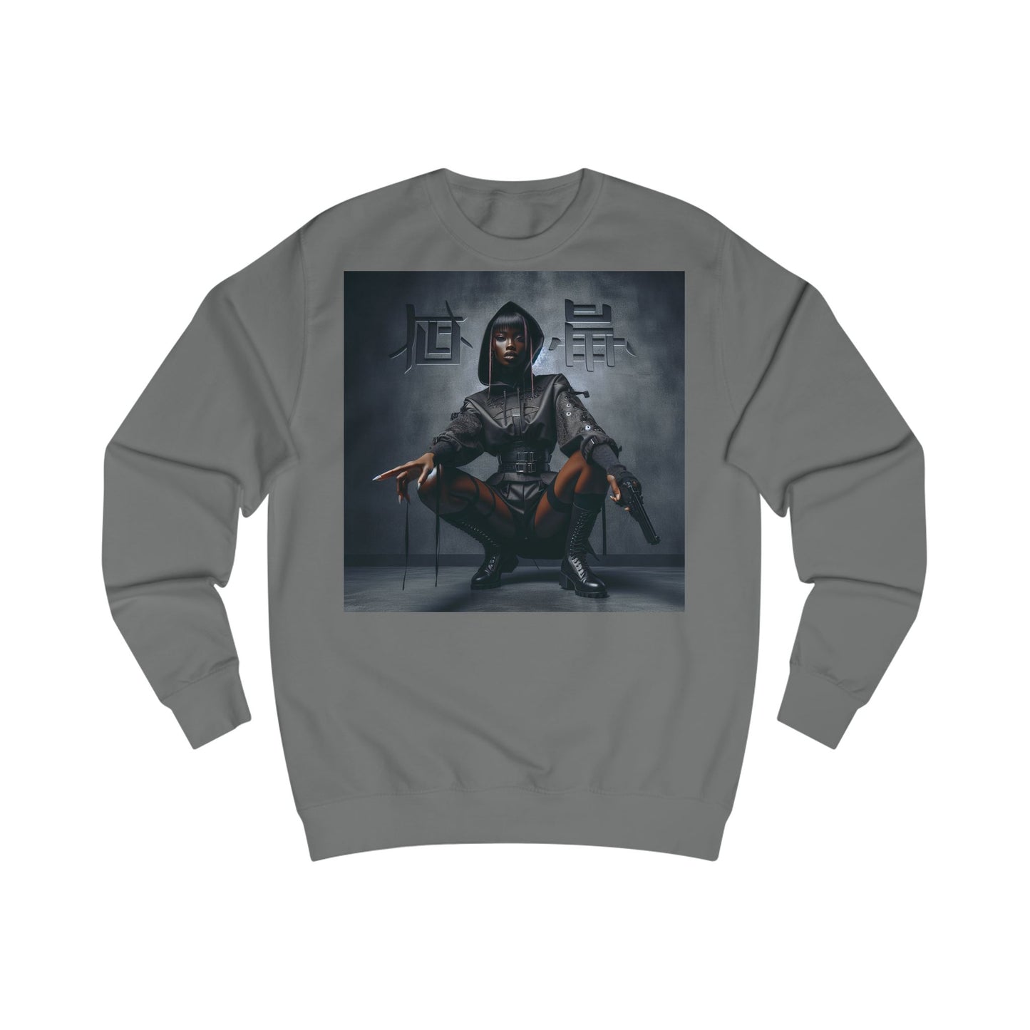 Edgy Graphic Unisex Sweatshirt, Casual Streetwear, Unique Gift, Cozy Fall Fashion, Comfortable Sweatshirt, Trendy Hoodie Alternative