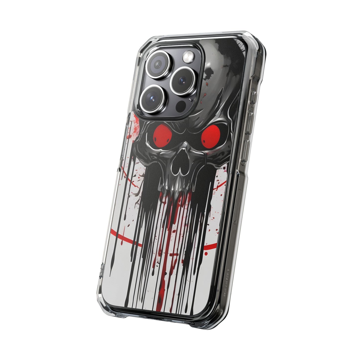 Edgy Skull Design Phone Case, Unique Protective Case, Magnetic Impact Case, Halloween Gift, Skull Lover Accessory