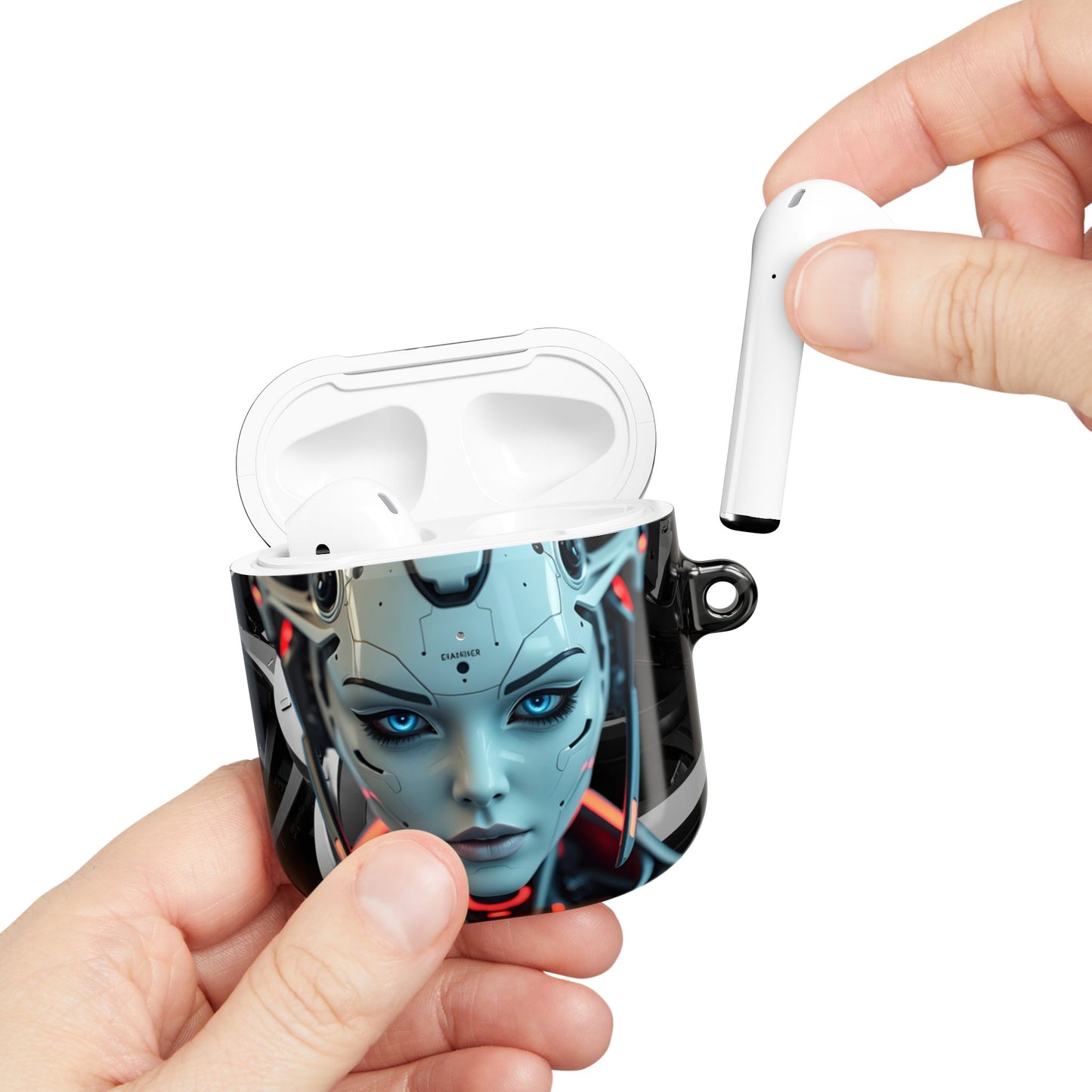 Futuristic AirPod Case with Tech-Inspired Design, Cyberpunk AirPods Holder, Stylish Accessory for Music Lovers, Gift for Gamers