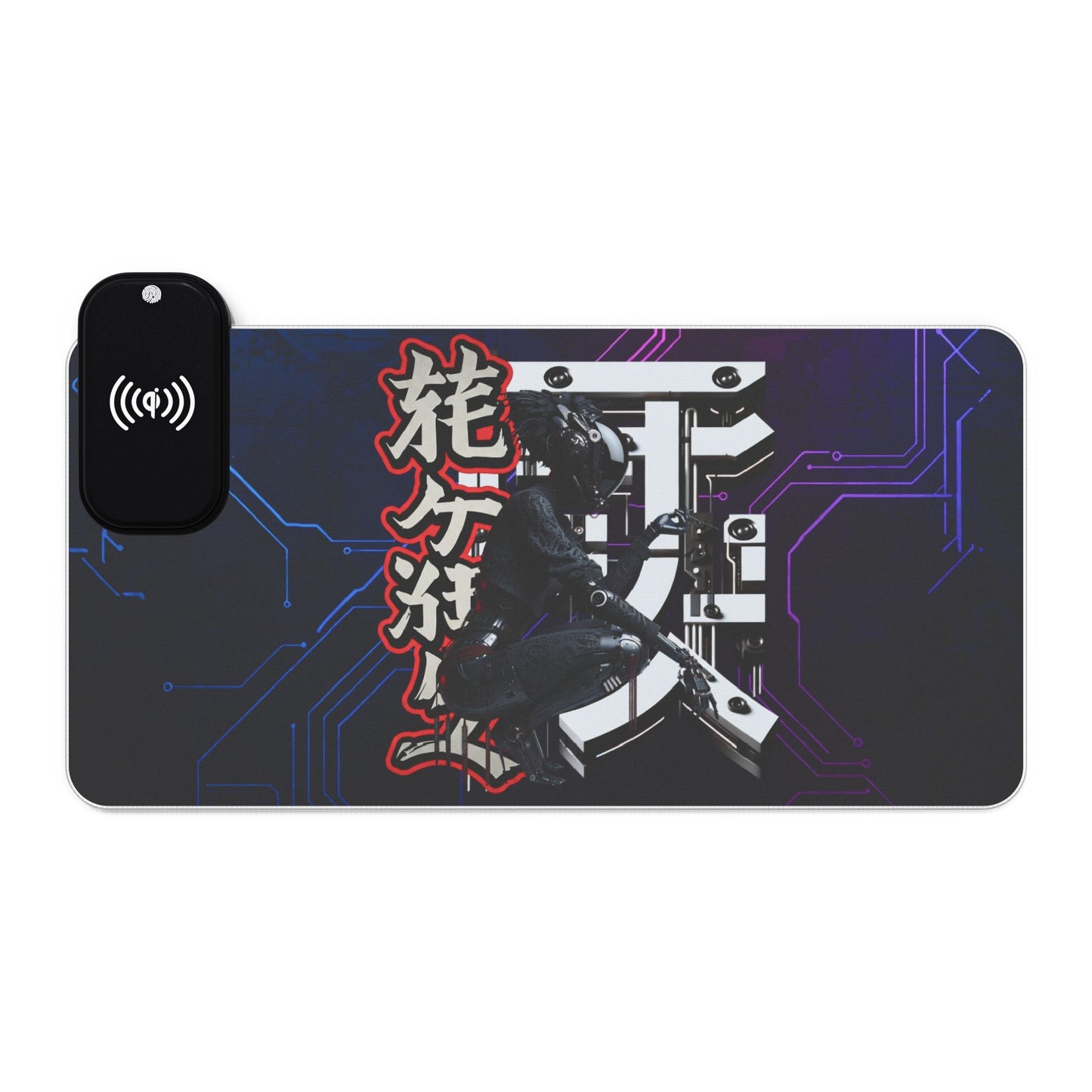 LED Gaming Mouse Pad with Wireless Charging - Cyberpunk Design for Gamers