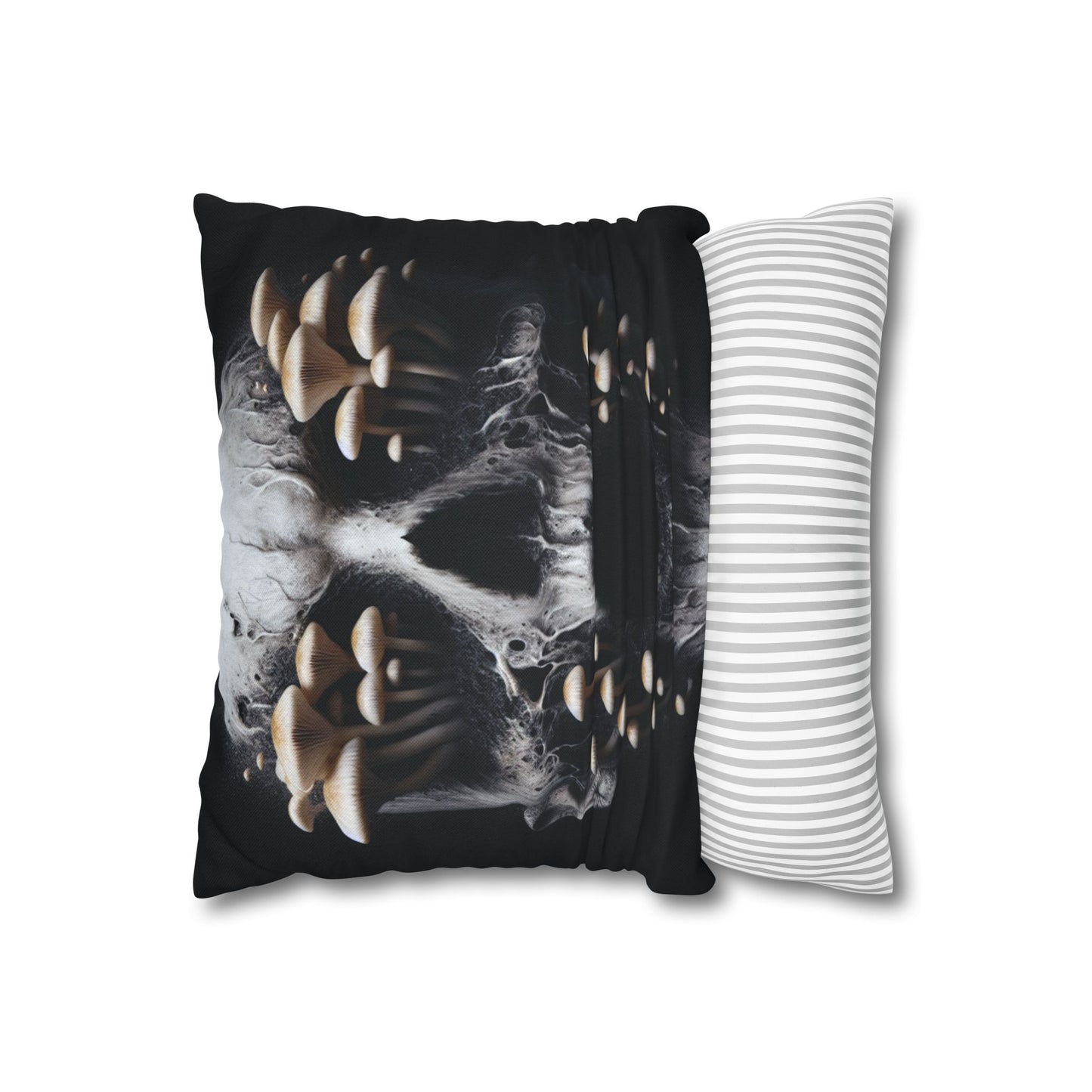 Gothic Mushroom Skull Pillowcase - Home Decor, Halloween, Gothic Style, Unique Gift, Bed and Couch Accent