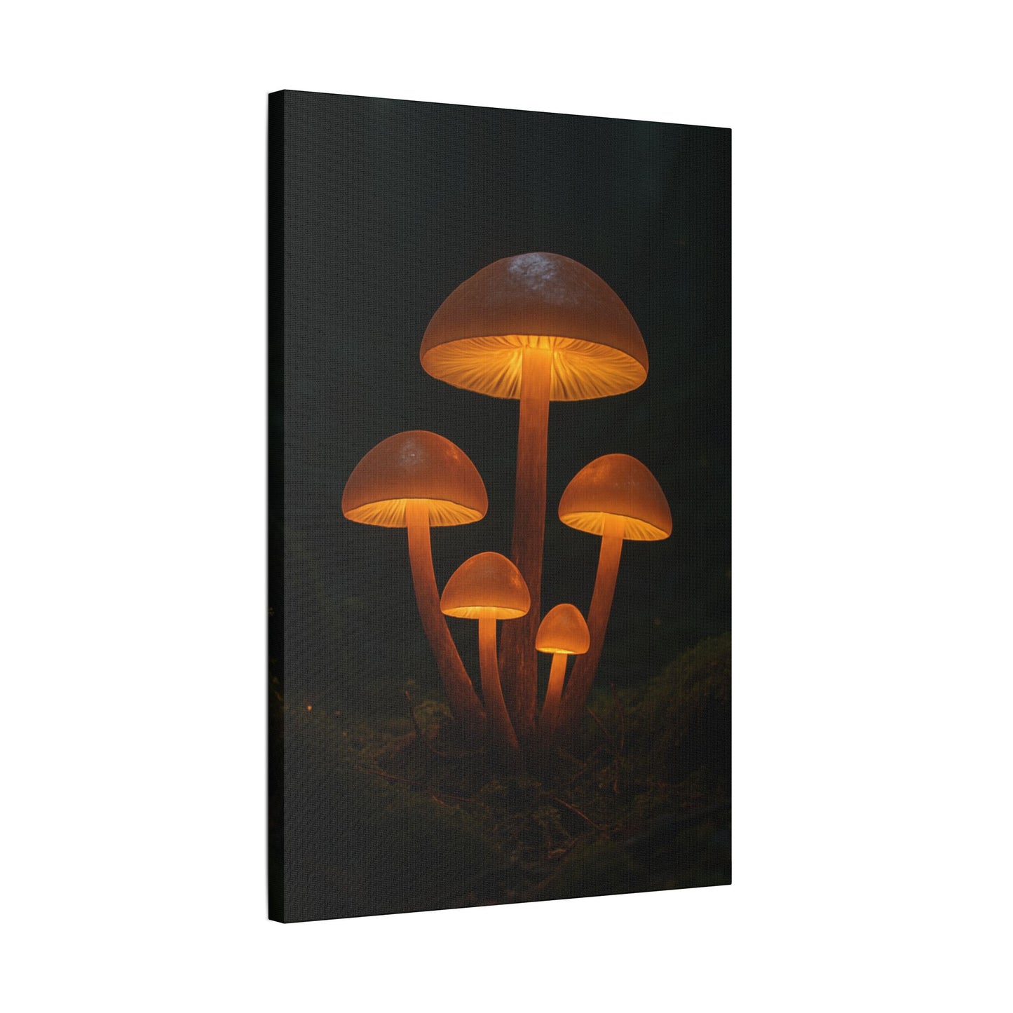 Illuminated Mushroom Art Canvas, Wall Decor, Nature Inspired, Cozy Home Art, Gifts for Nature Lovers, Unique Wall Hanging