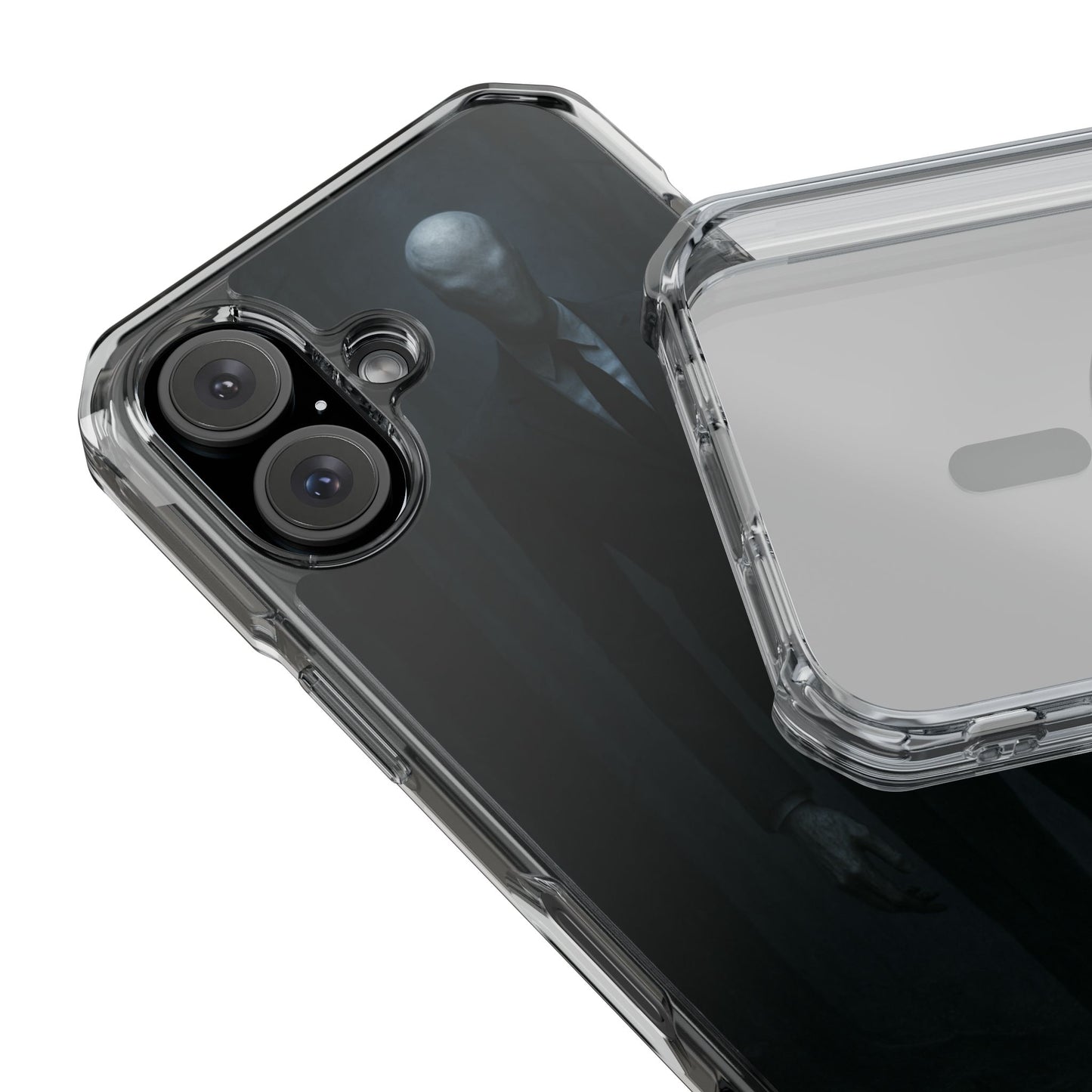 Sleek Phone Case with Minimalist Horror Design of Slenderman, Slim Protective Case, Unique Gift for Horror Lovers, Clear Impact-Resistant Case