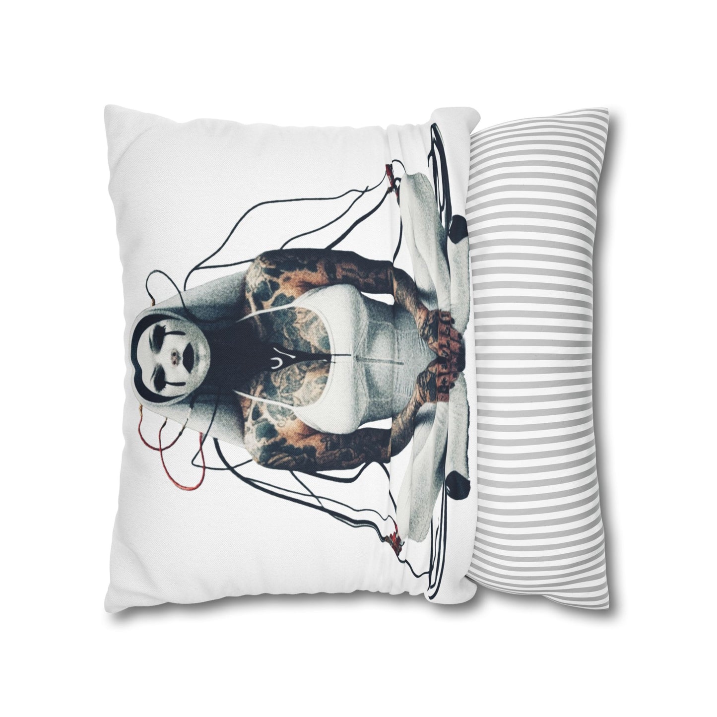 Unique Artistic Pillowcase with Futuristic Design, Decorative Cushion Cover for Home Decor, Gift for Art Lovers, Cozy Living Room Accessory