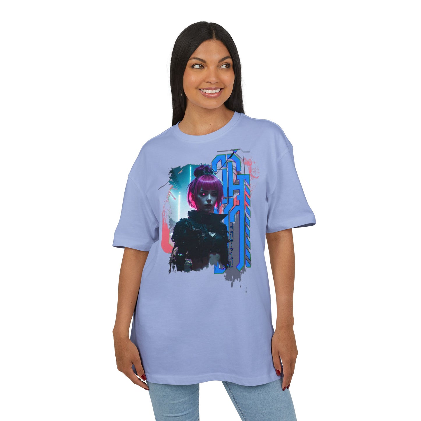 Cyberpunk Aesthetic Unisex Heavy Tee, Streetwear Style Shirt for Teens, Graphic Tee for Gaming, Cozy Casual Wear, Gift for Sci-Fi Lovers