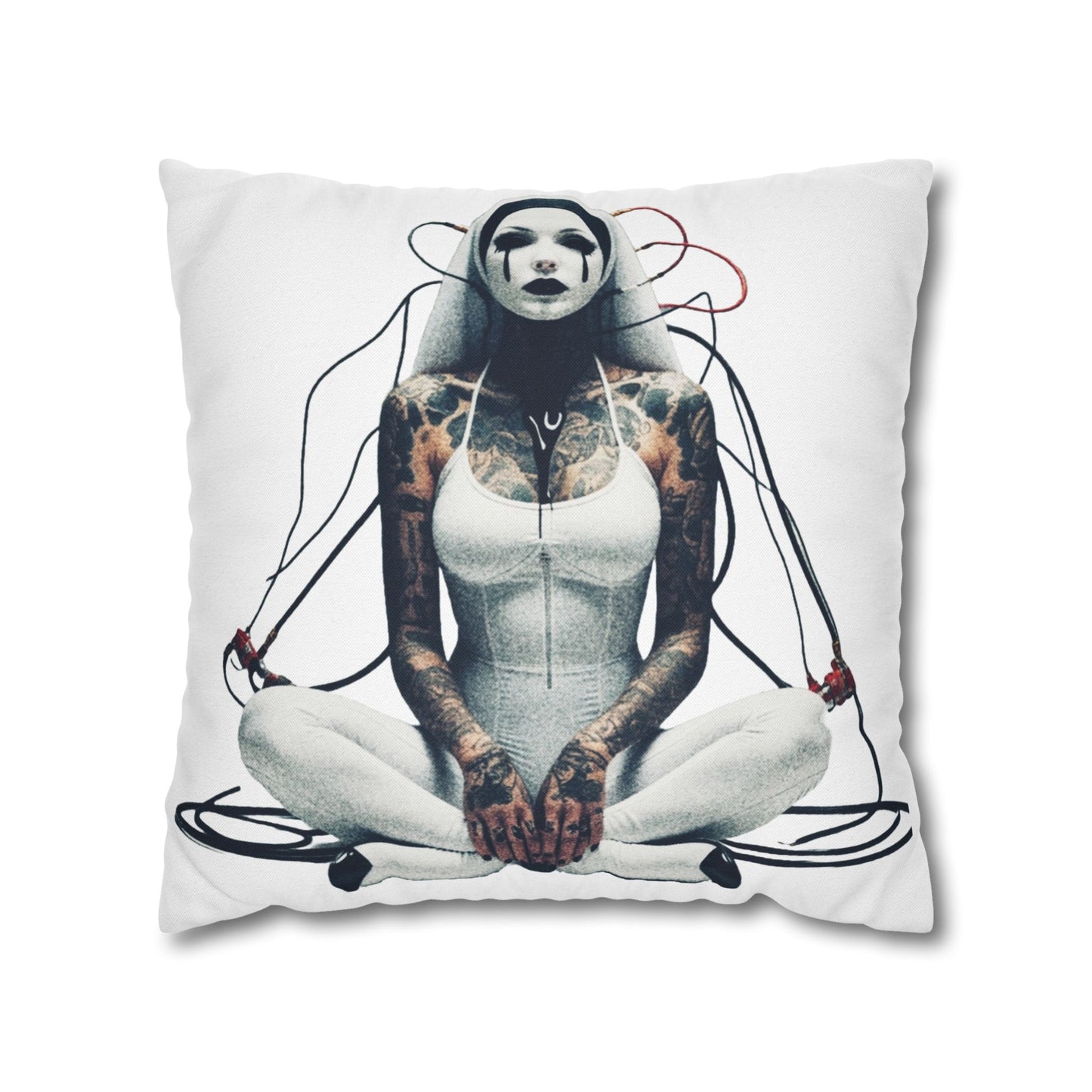 Unique Artistic Pillowcase with Futuristic Design, Decorative Cushion Cover for Home Decor, Gift for Art Lovers, Cozy Living Room Accessory