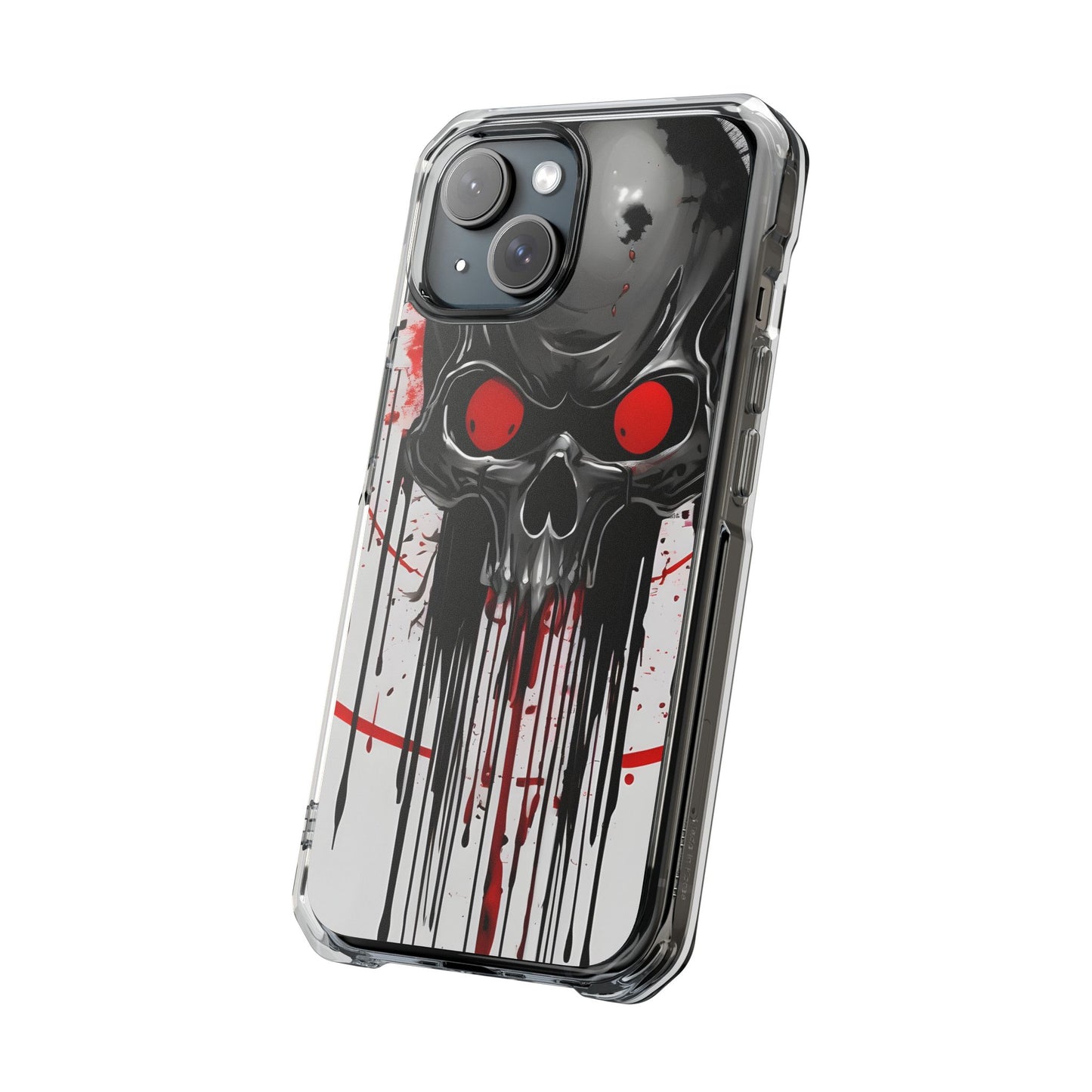 Edgy Skull Design Phone Case, Unique Protective Case, Magnetic Impact Case, Halloween Gift, Skull Lover Accessory