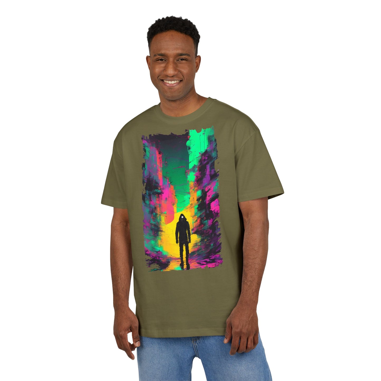 Vibrant Nature-Inspired Oversize Tee, Boho Graphic Tee, Unisex T-Shirt for Adventurers, Colorful Casual Wear, Nature Lover Gift
