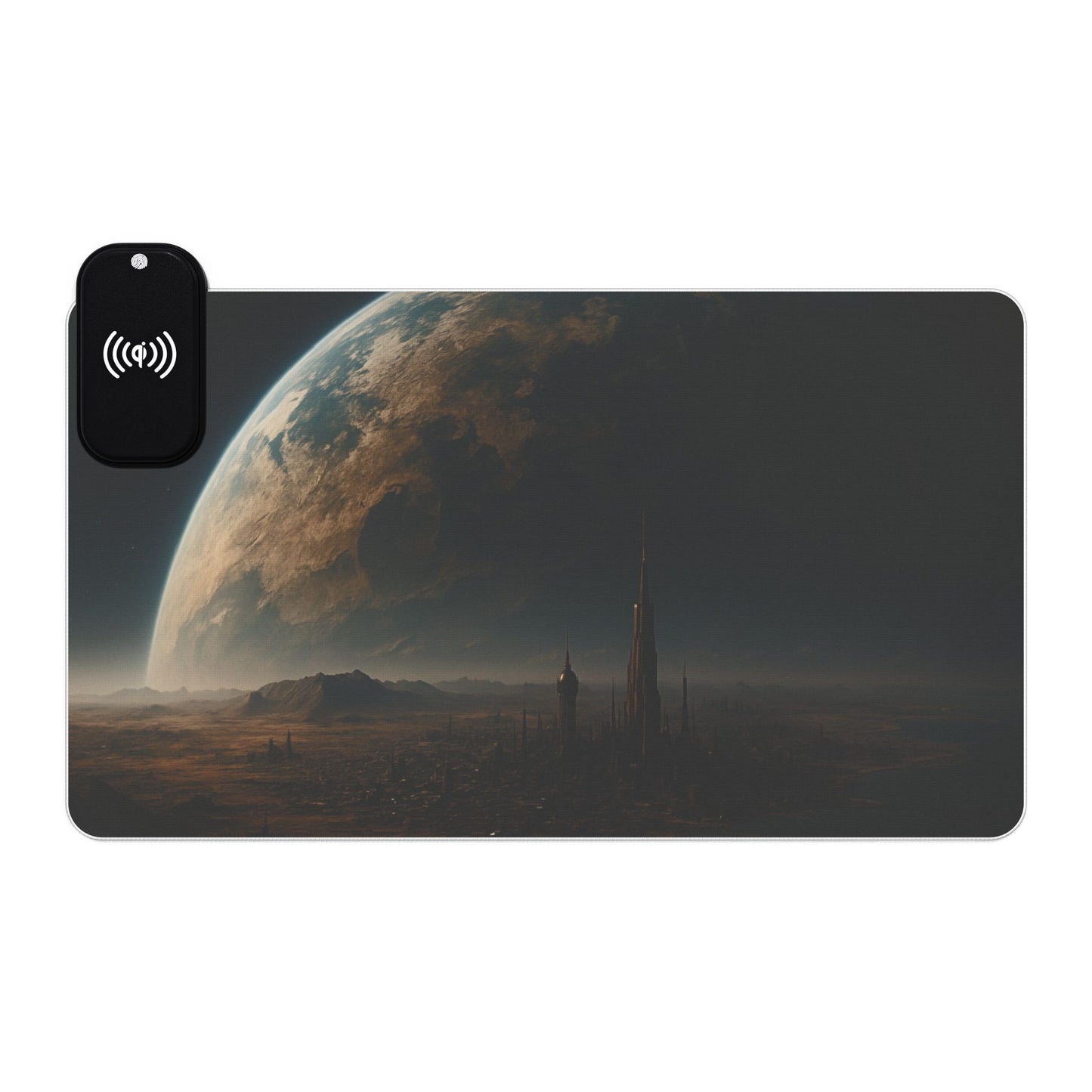 LED Gaming Mouse Pad with Wireless Charging Station, Gaming Accessories, Office Decor, Desk Organization, Space Design, Computer Gear