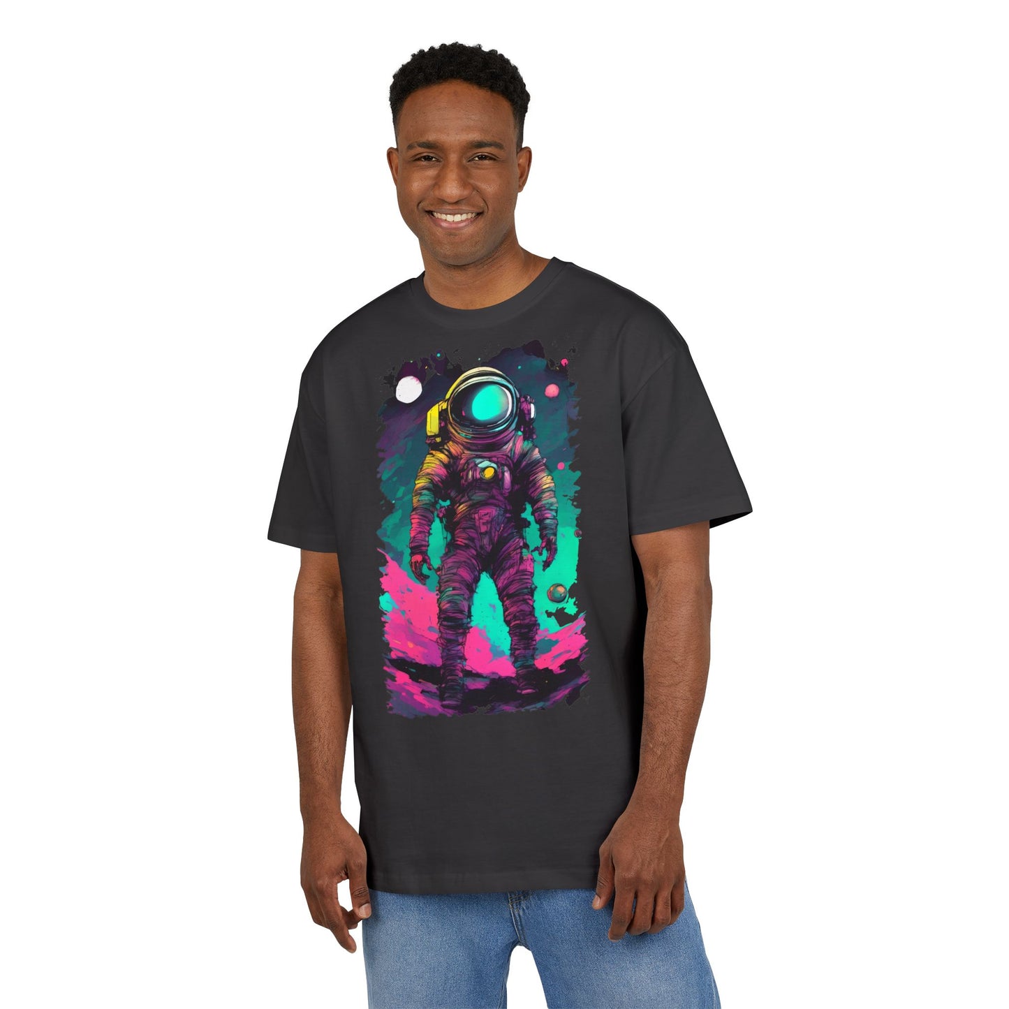 Cosmic Astronaut Tee, Unisex Oversize Tee, Space Graphic Shirt, Retro Astronaut T-Shirt, Gift for Space Lovers, Unique Graphic Tee