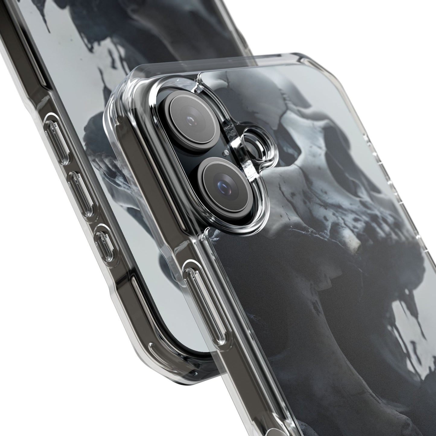 Unique Skull Design Magnetic Clear Impact Cases, Skull Phone Cases, Gothic Accessories, Halloween Gifts, Edgy Mobile Covers