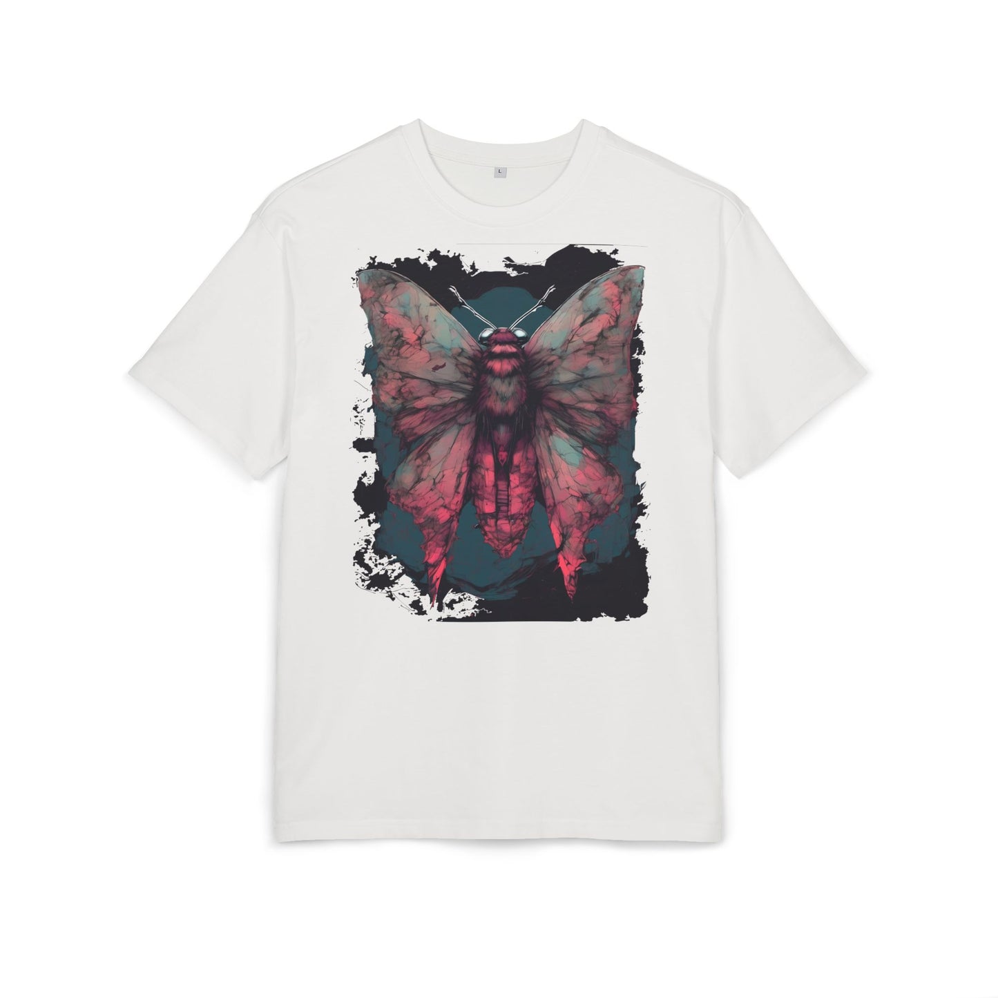 Aesthetic Moth Graphic Oversize Tee, Casual Style Shirt, Unique Gift, Eco-Print Tee, Art Lover Fashion, Nature-Inspired Top