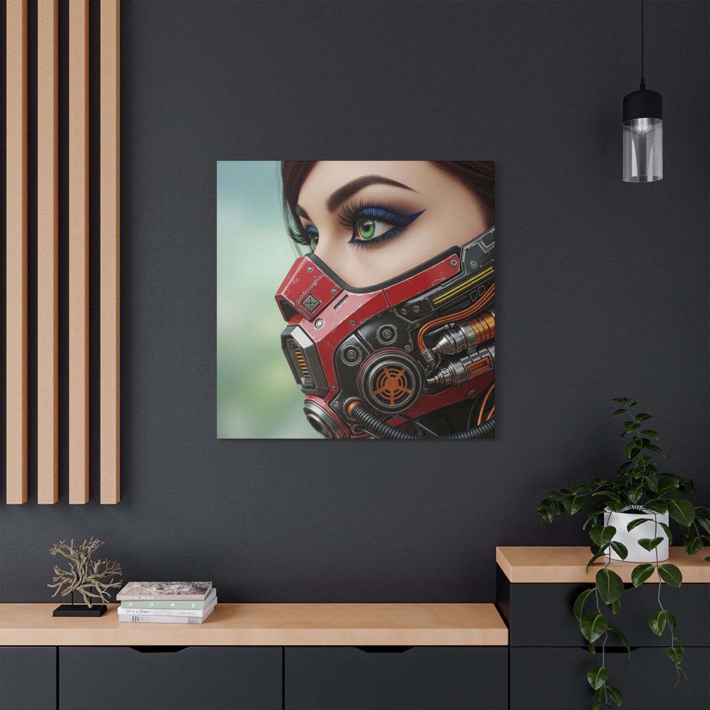 Futuristic Satin Canvas Art Print, Wall Decor for Gamers, Tech Enthusiasts, and Sci-Fi Fans, Unique Gift Idea for Birthdays