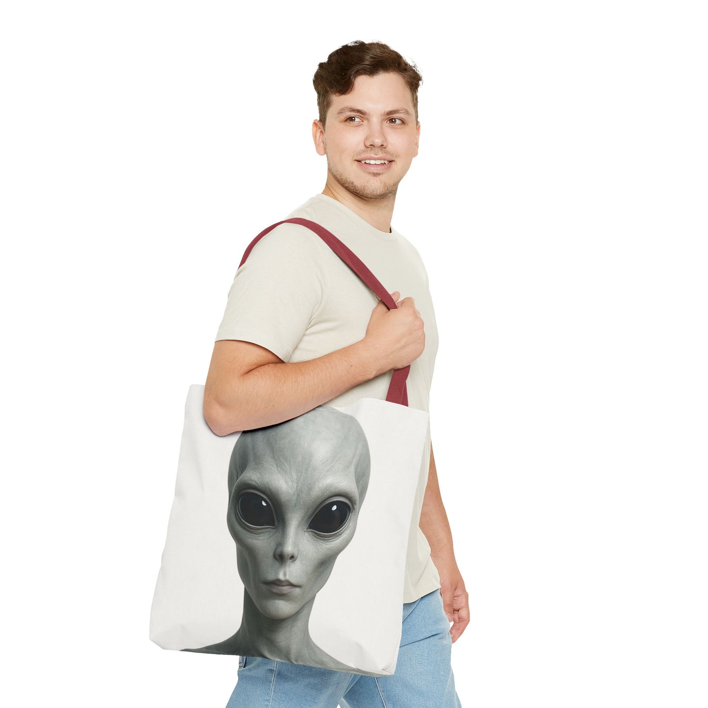 Alien Tote Bag | Intergalactic Style, Eco-Friendly Reusable Bag, Quirky Gift, Space Enthusiast Accessory, Unique Shopping Tote