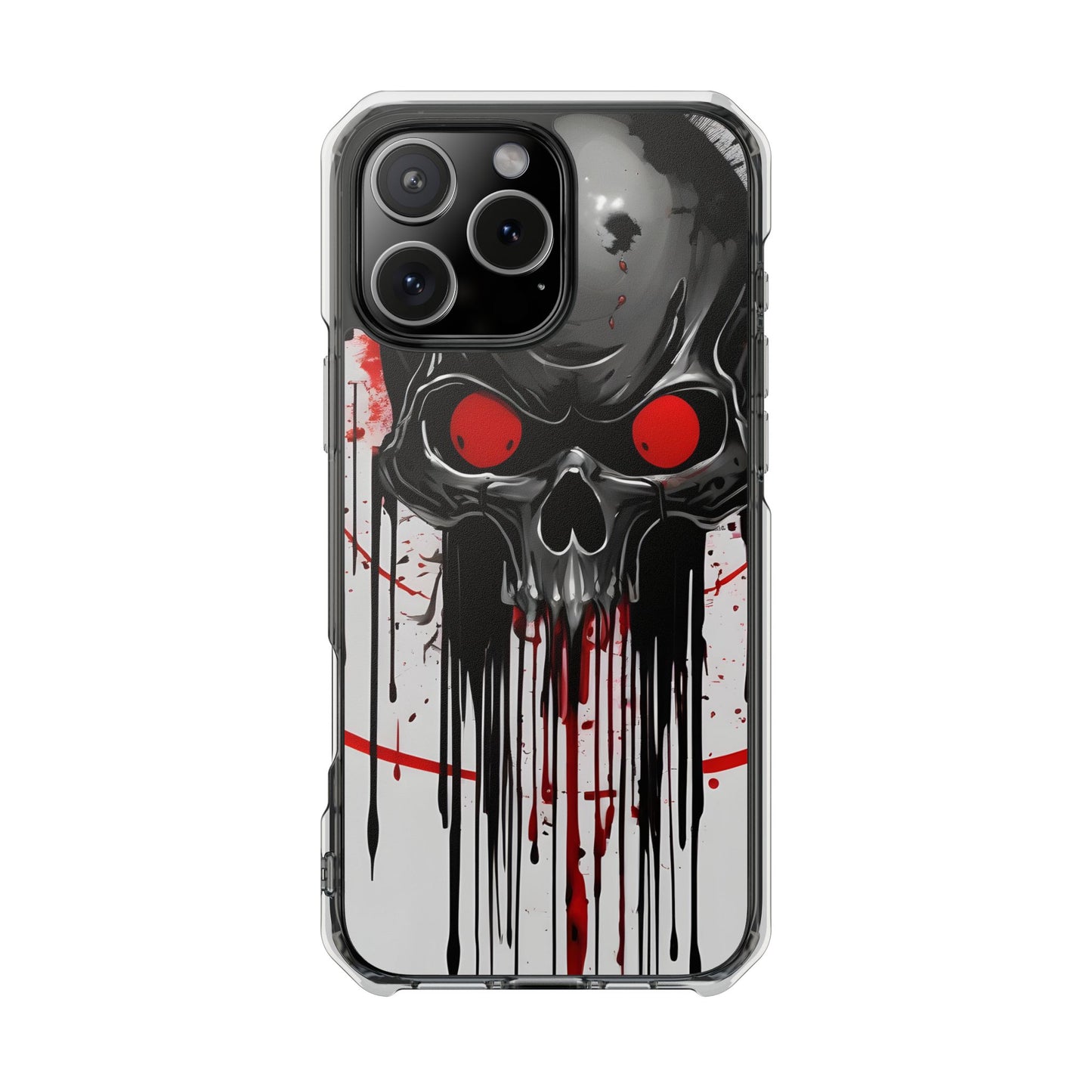 Edgy Skull Design Phone Case, Unique Protective Case, Magnetic Impact Case, Halloween Gift, Skull Lover Accessory