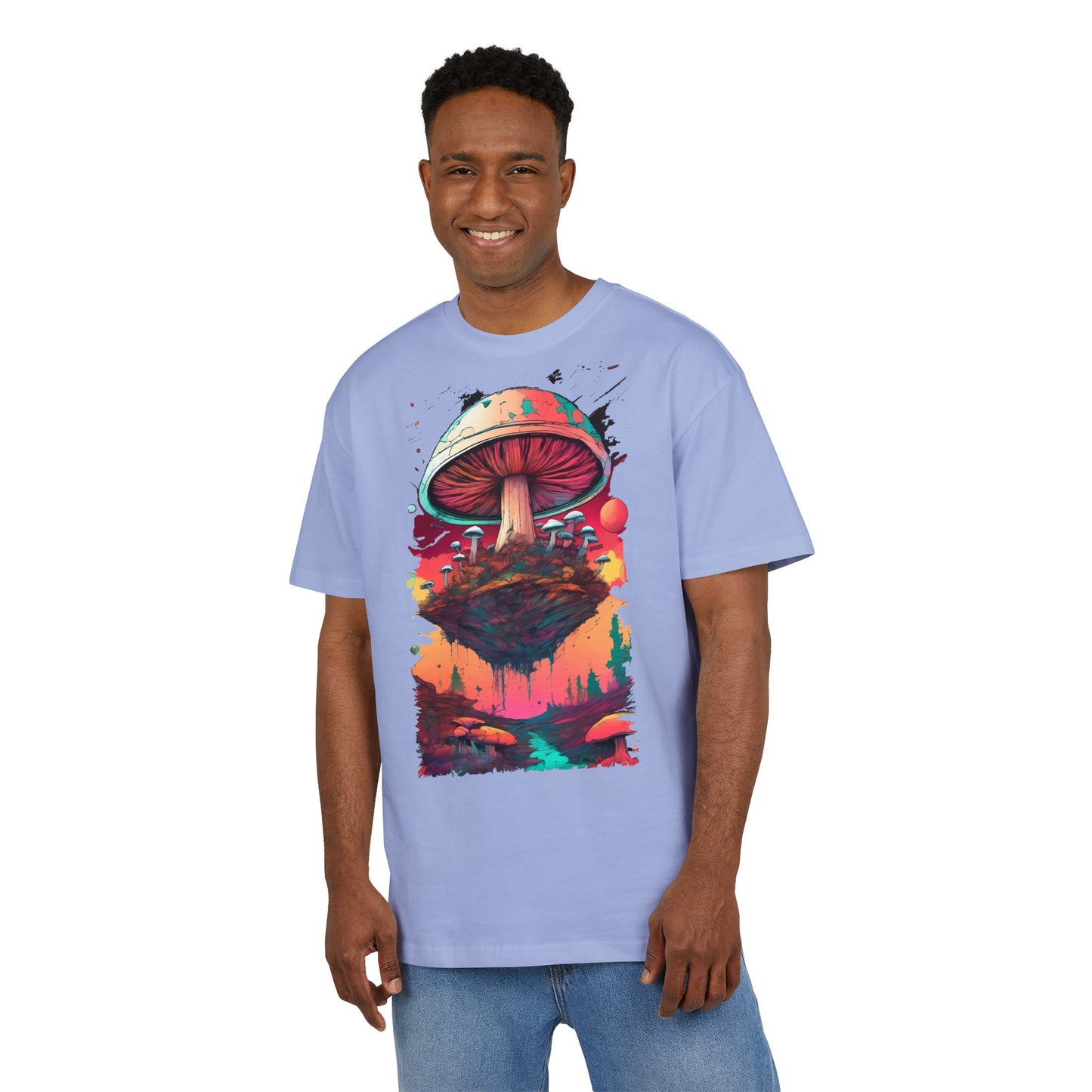 Psychedelic Mushroom Unisex Tee - Oversize Graphic T-Shirt for Festivals, Art Lovers, Gifts, and Casual Wear