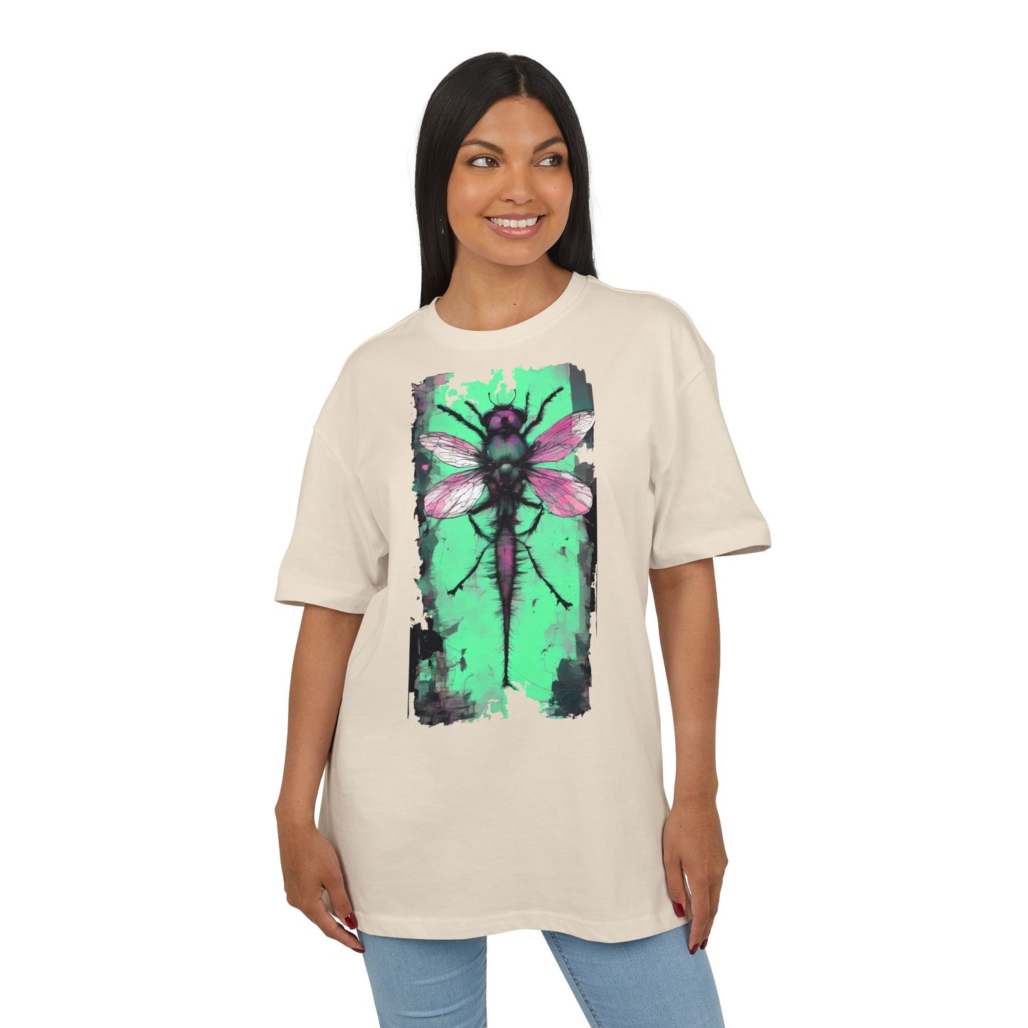 Botanical Dragonfly Tee - Nature-Inspired Unisex Oversized Shirt, Boho Style, Eco-Friendly Gift, Relaxed Summer Top, Unique Graphic Tee