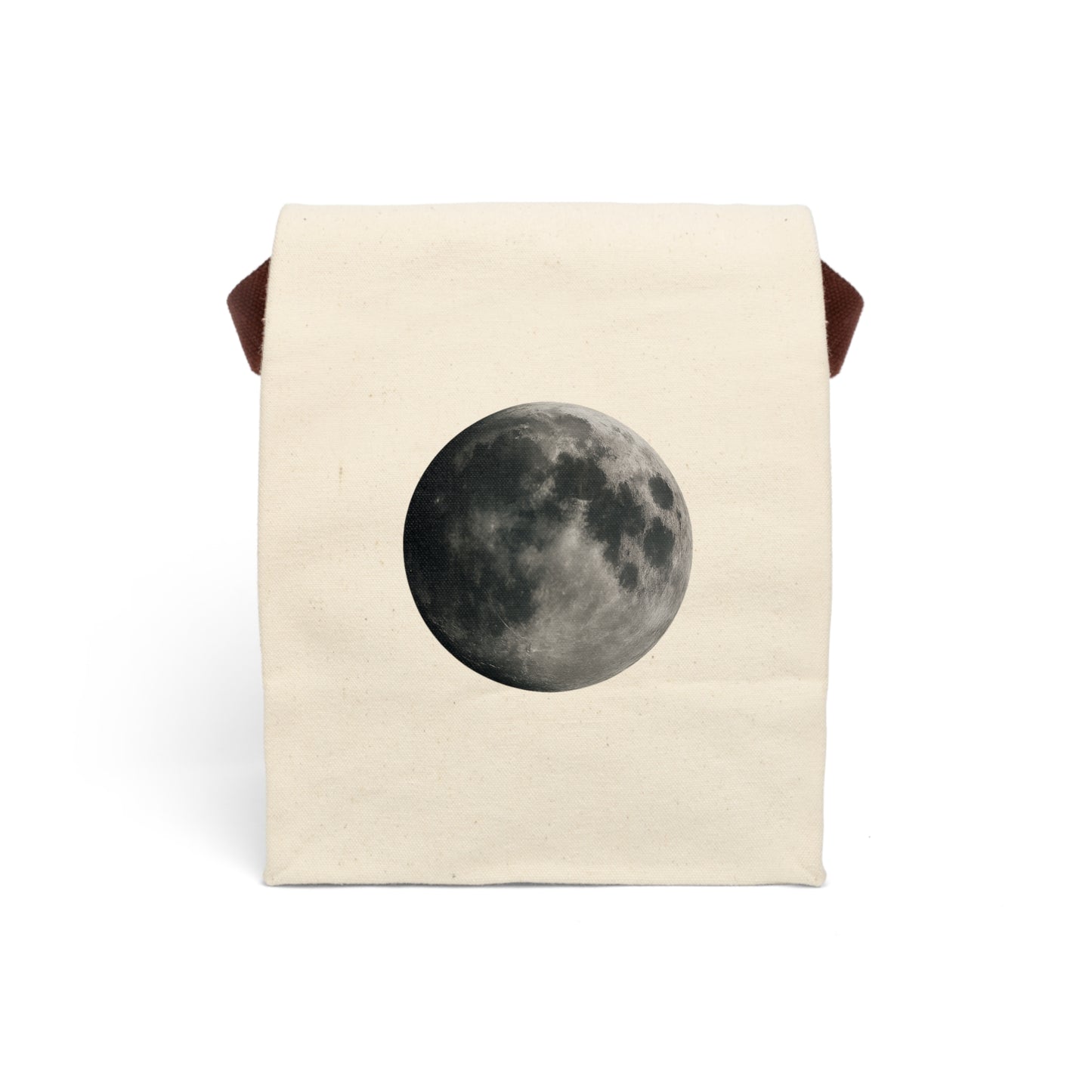 Moon Print Canvas Lunch Bag, Eco-Friendly Tote, School Lunch Organizer, Unique Gift for Kids, Picnic Accessory