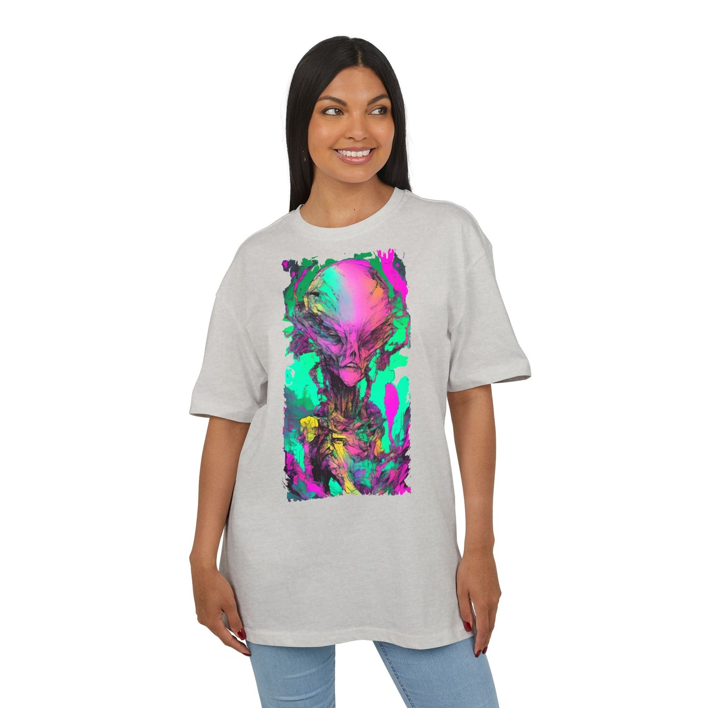 Alien Art Unisex Oversize Tee, Graphic Tee, Casual Style, Streetwear, Unique Gift, Statement Piece