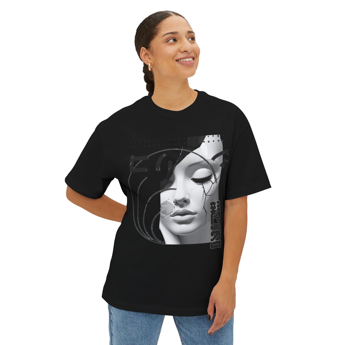 Chic Graphic Tee, Casual Fashion Shirt, Summer Outfit Top, Gift for Her, Artistic Oversized T-Shirt