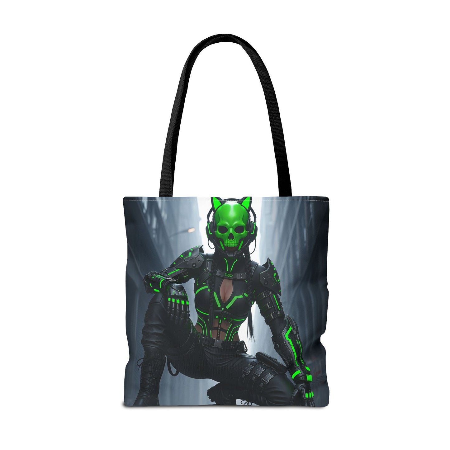 Futuristic Skull Tote Bag - Stylish Eco-Friendly Shopping Bag, Perfect for Casual Outings, Gifts, and Everyday Use