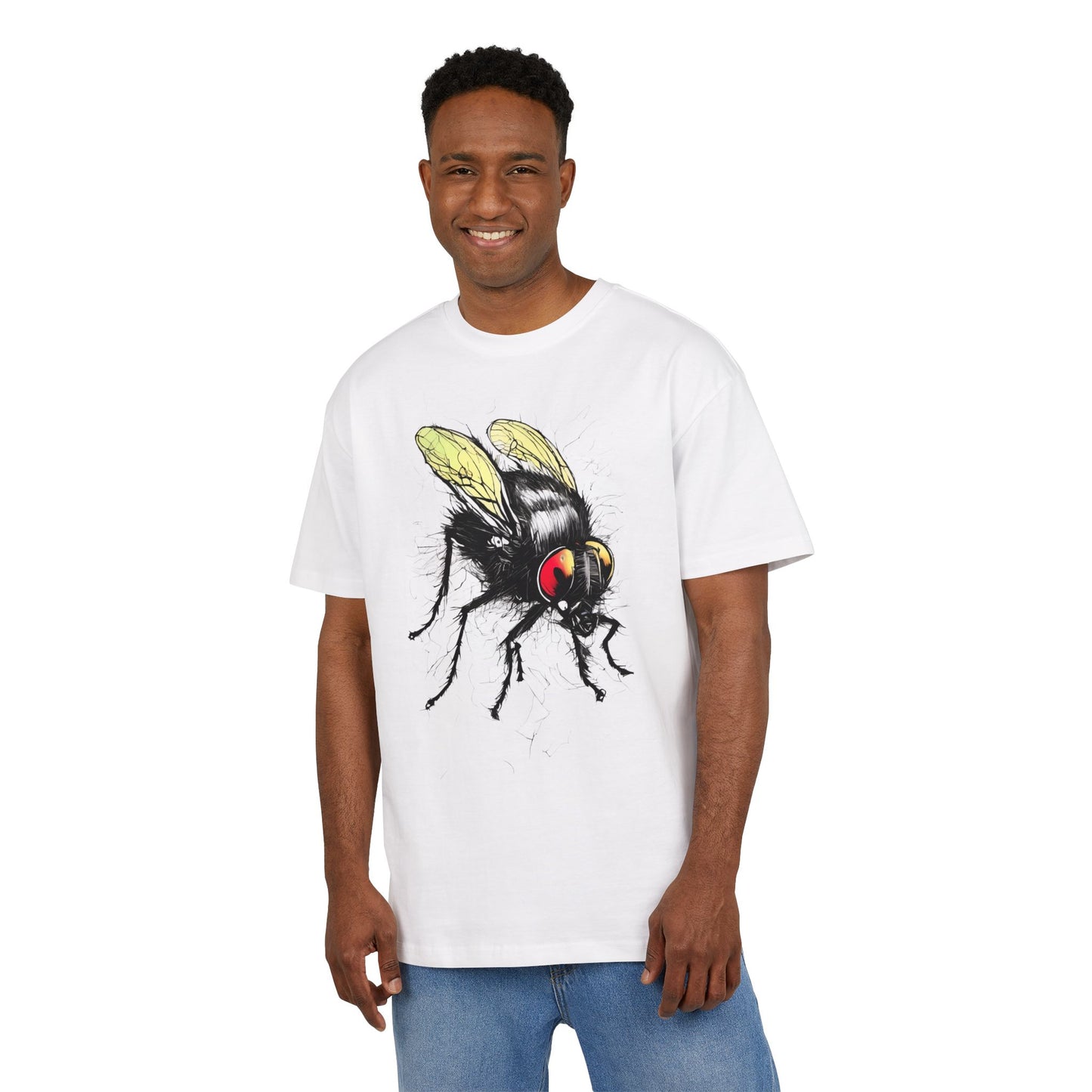 Bee-Inspired Unisex Heavy Oversize Tee, Casual Wear, Graphic T-Shirt, Gift for Nature Lovers, Summer Style, Eco-Friendly Fashion