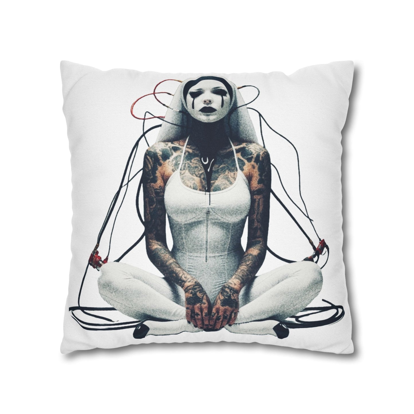 Unique Artistic Pillowcase with Futuristic Design, Decorative Cushion Cover for Home Decor, Gift for Art Lovers, Cozy Living Room Accessory