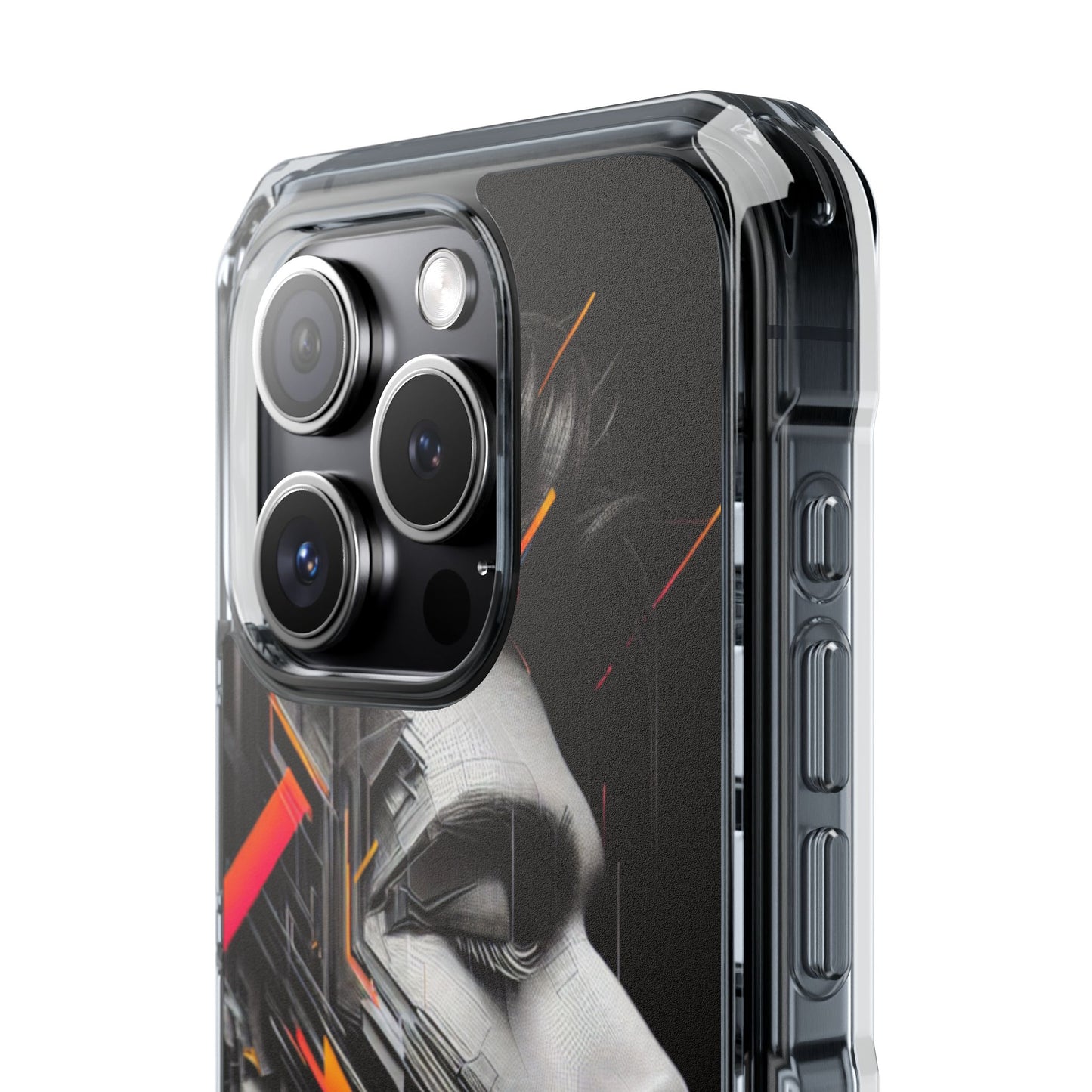 Magnetic Clear Impact Cases with Abstract Graphic, Stylish Phone Protection, Modern Gift for Tech Lovers, Unique Case