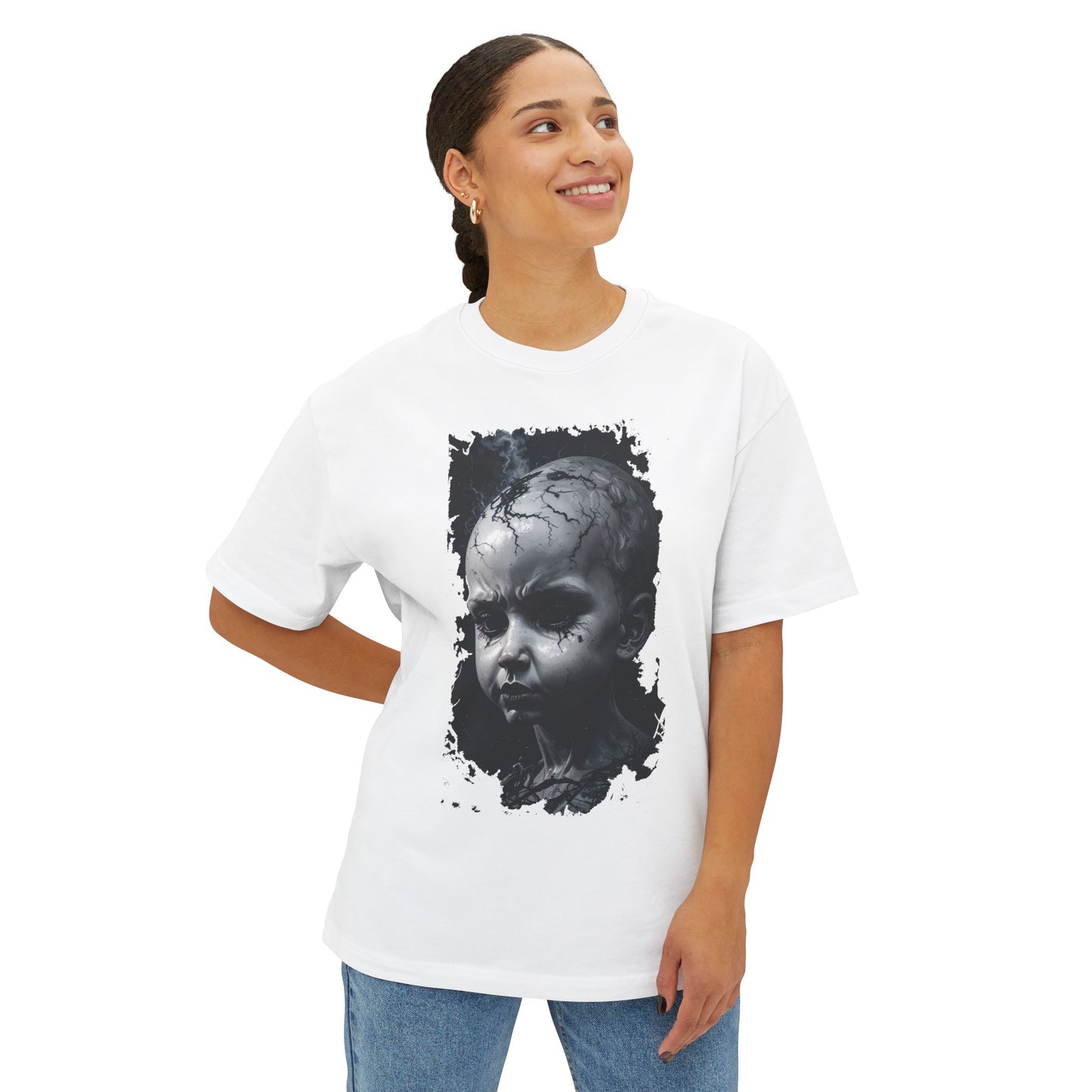 Edgy Unisex Oversized Tee - Streetwear Graphic Top, Casual Style, Everyday Wear, Unique Gift, Alternative Fashion