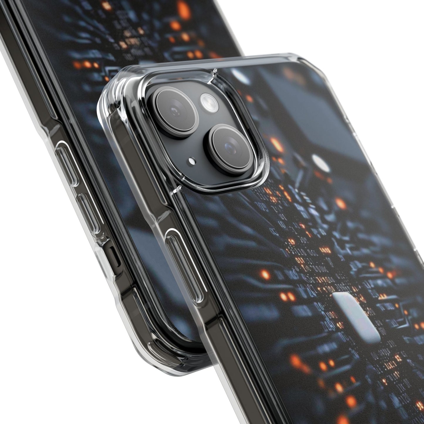 Magnetic Clear Impact Phone Case - Tech-Inspired Design, Perfect for Gadget Lovers, Birthday Gift, Tech Accessories, Durable Protection