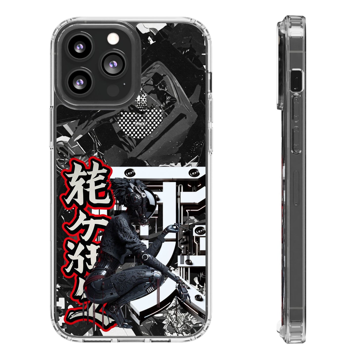 Clear Phone Case with Stylish Graphic Design for Tech Enthusiasts