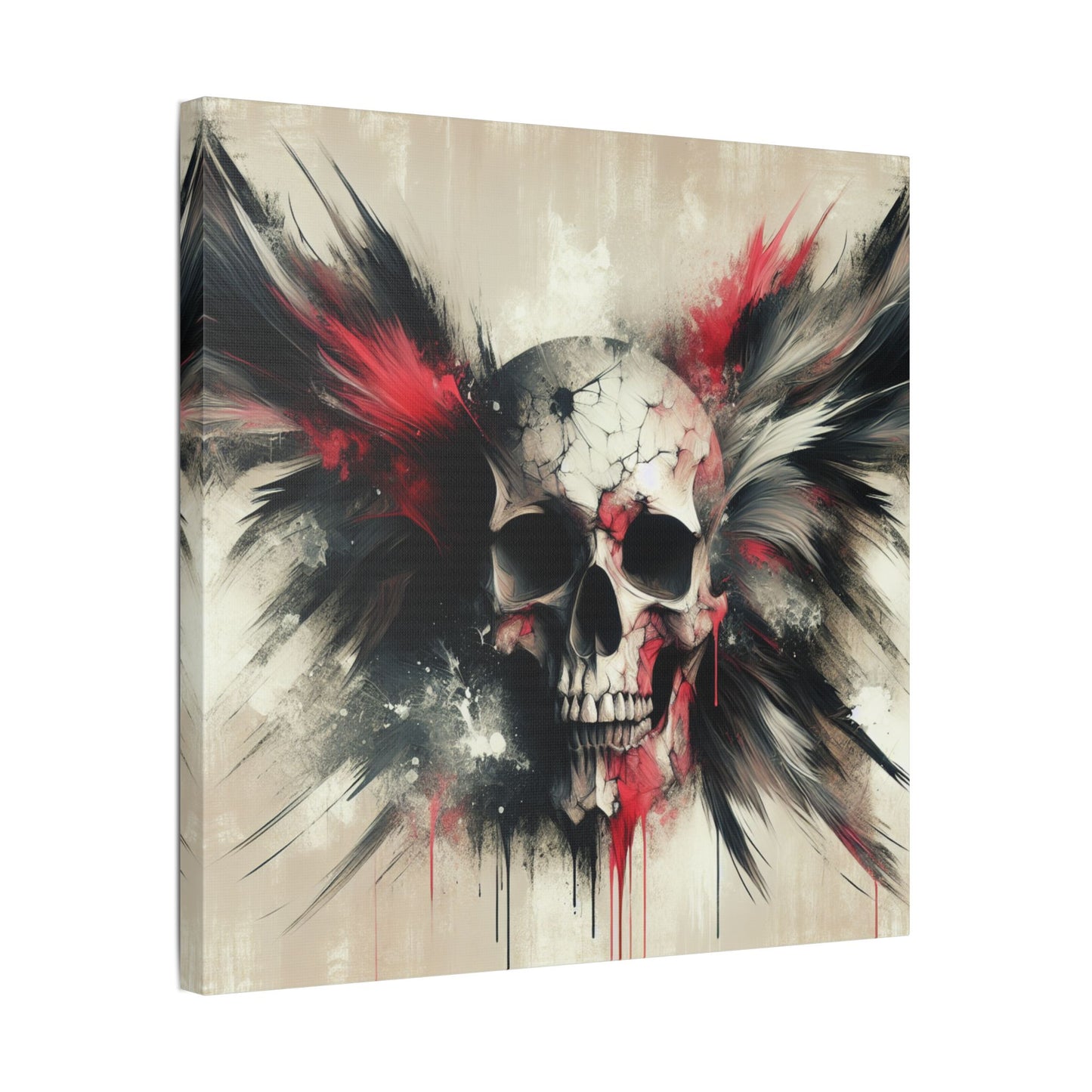 Gothic Skull Wall Art, Dark Art Canvas, Edgy Home Decor, Unique Gift for Halloween, Metalhead Wall Piece