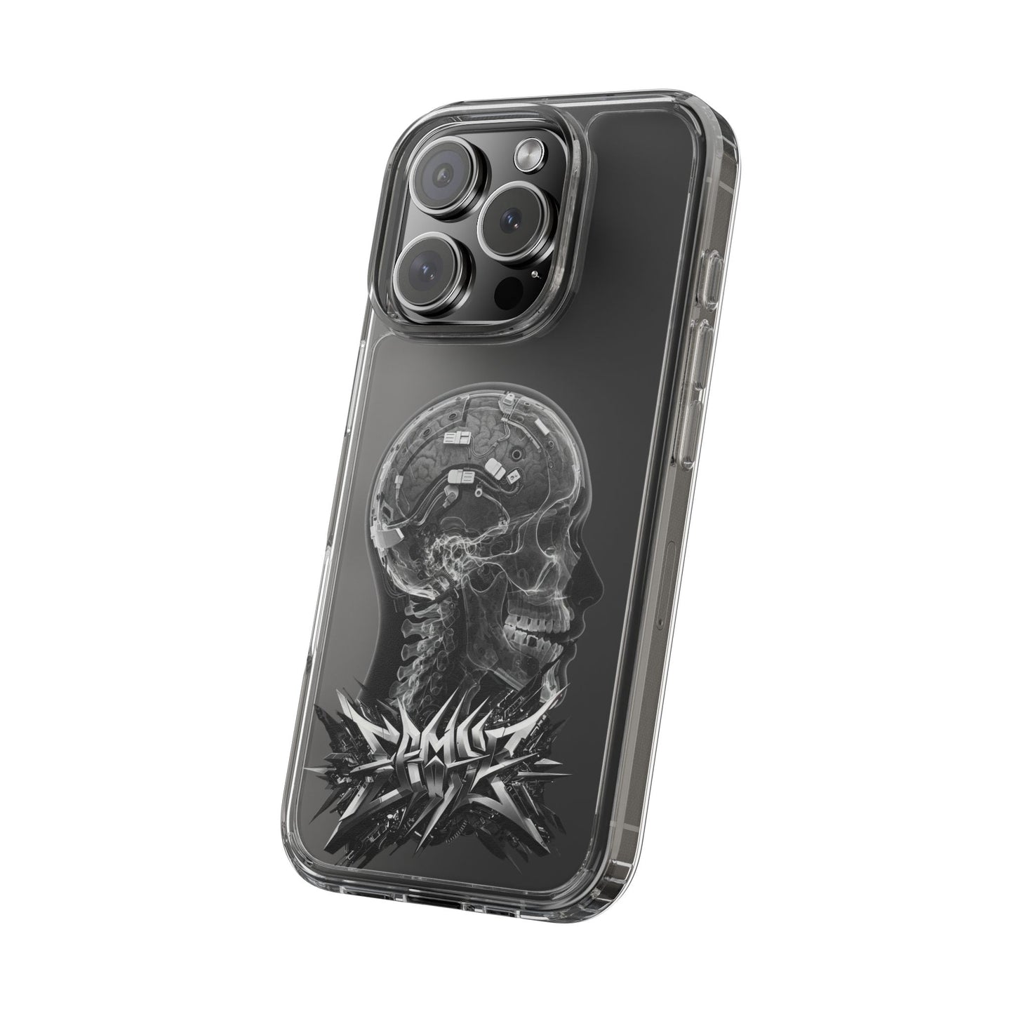 Skull Design Clear Phone Case - Unique Aesthetic for Tech Lovers