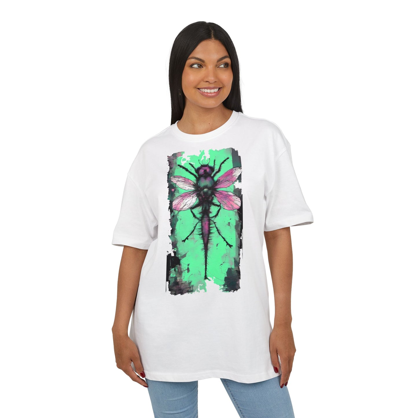 Botanical Dragonfly Tee - Nature-Inspired Unisex Oversized Shirt, Boho Style, Eco-Friendly Gift, Relaxed Summer Top, Unique Graphic Tee