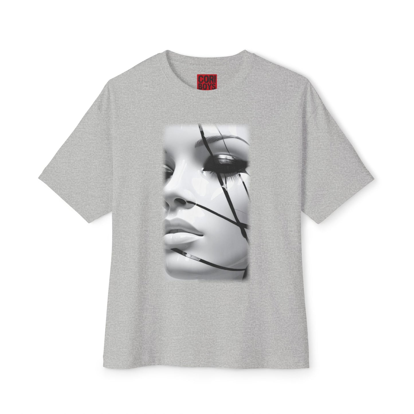 Chic Oversized Graphic Tee with Striking Design, Streetwear, Casual Style, Fashion Statement, Gift for Art Lovers