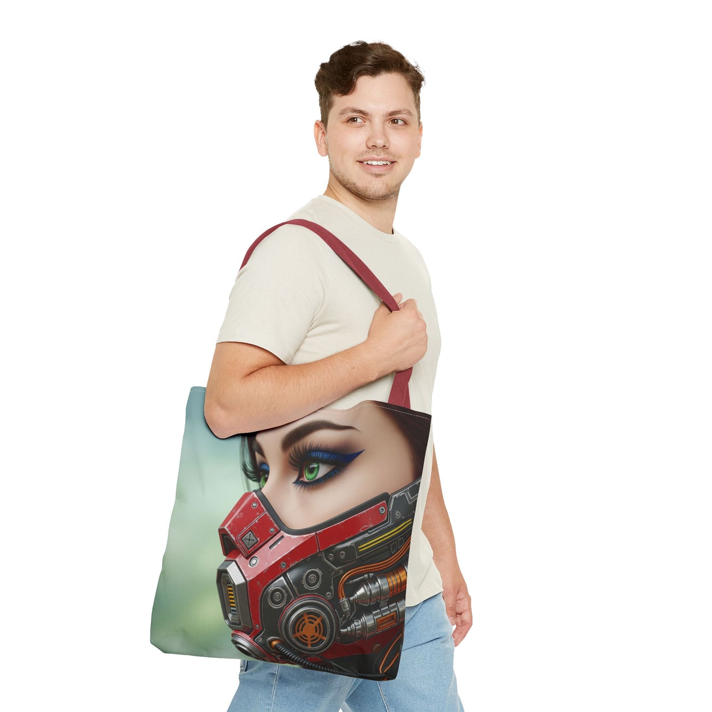 Futuristic Character Tote Bag, Stylish Eco-Friendly Bag, Unique Gift for Fans, Everyday Use for Shopping or Work, Gift for Her