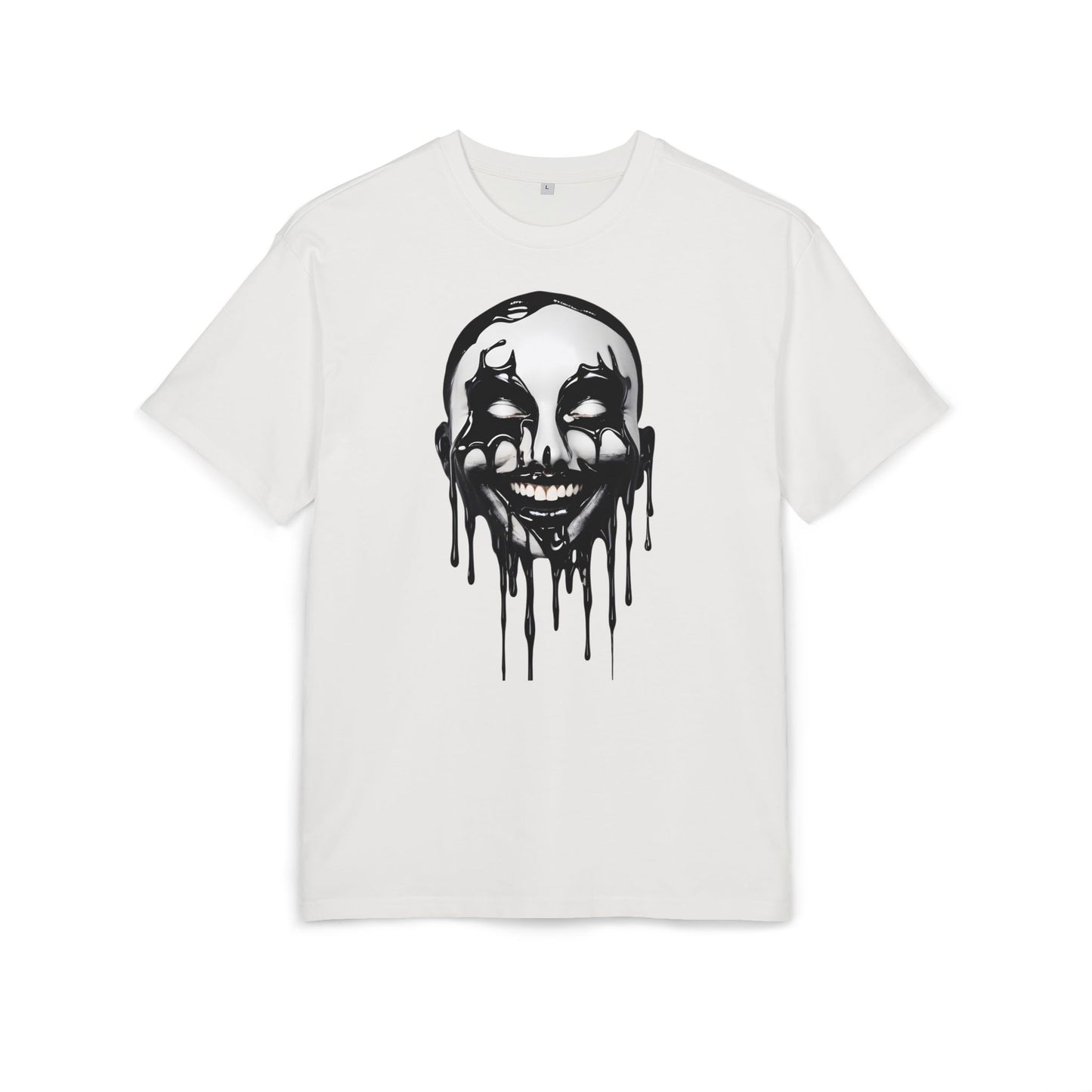 Gothic Graffiti Oversized Tee - Trendy Streetwear, Unisex Fashion Shirt, Edgy Graphic Tee, Perfect for Halloween, Casual Wear