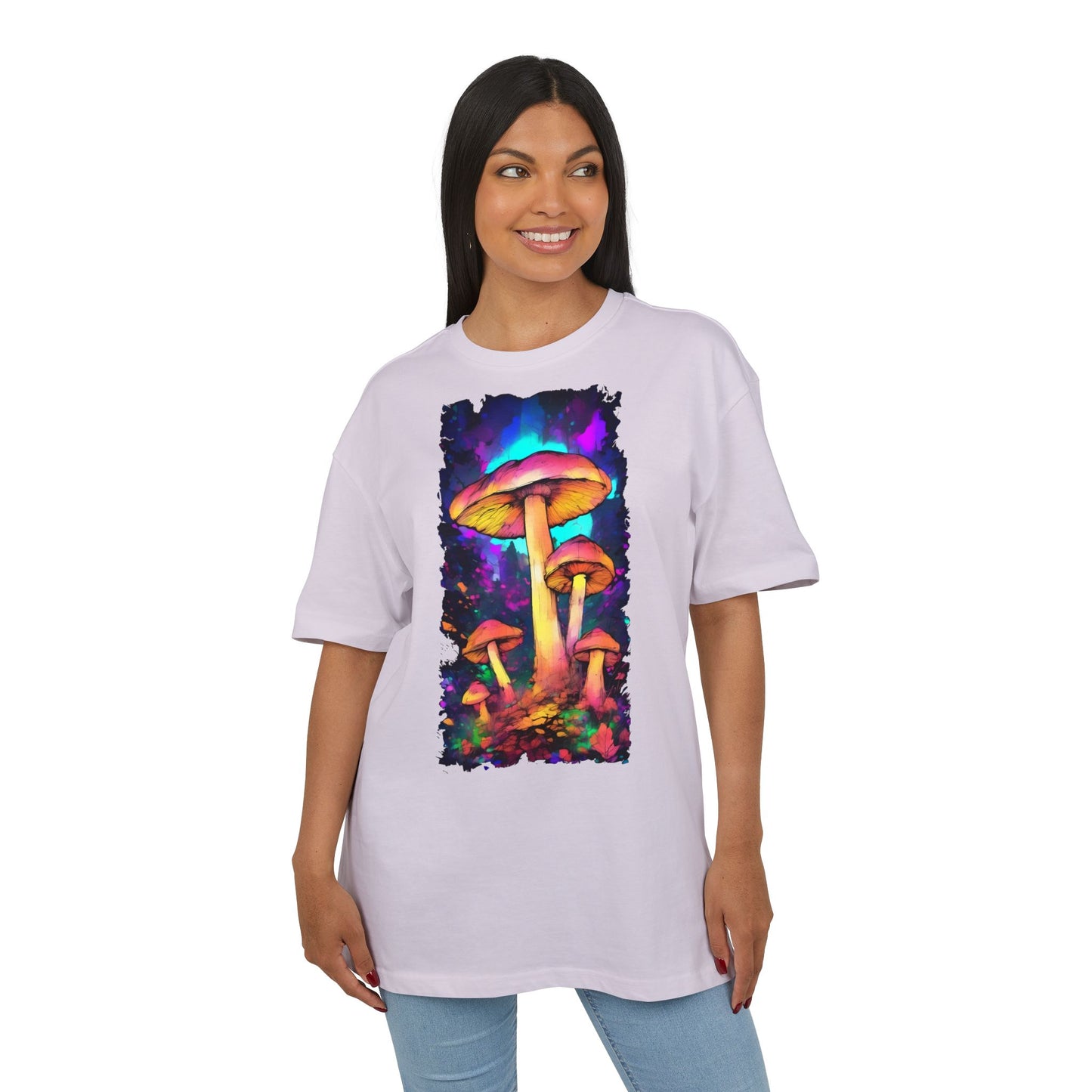 Psychedelic Mushroom Oversize Tee, Unisex Graphic Tee, Casual Summer Shirt, Gift for Nature Lovers, Festival Fashion