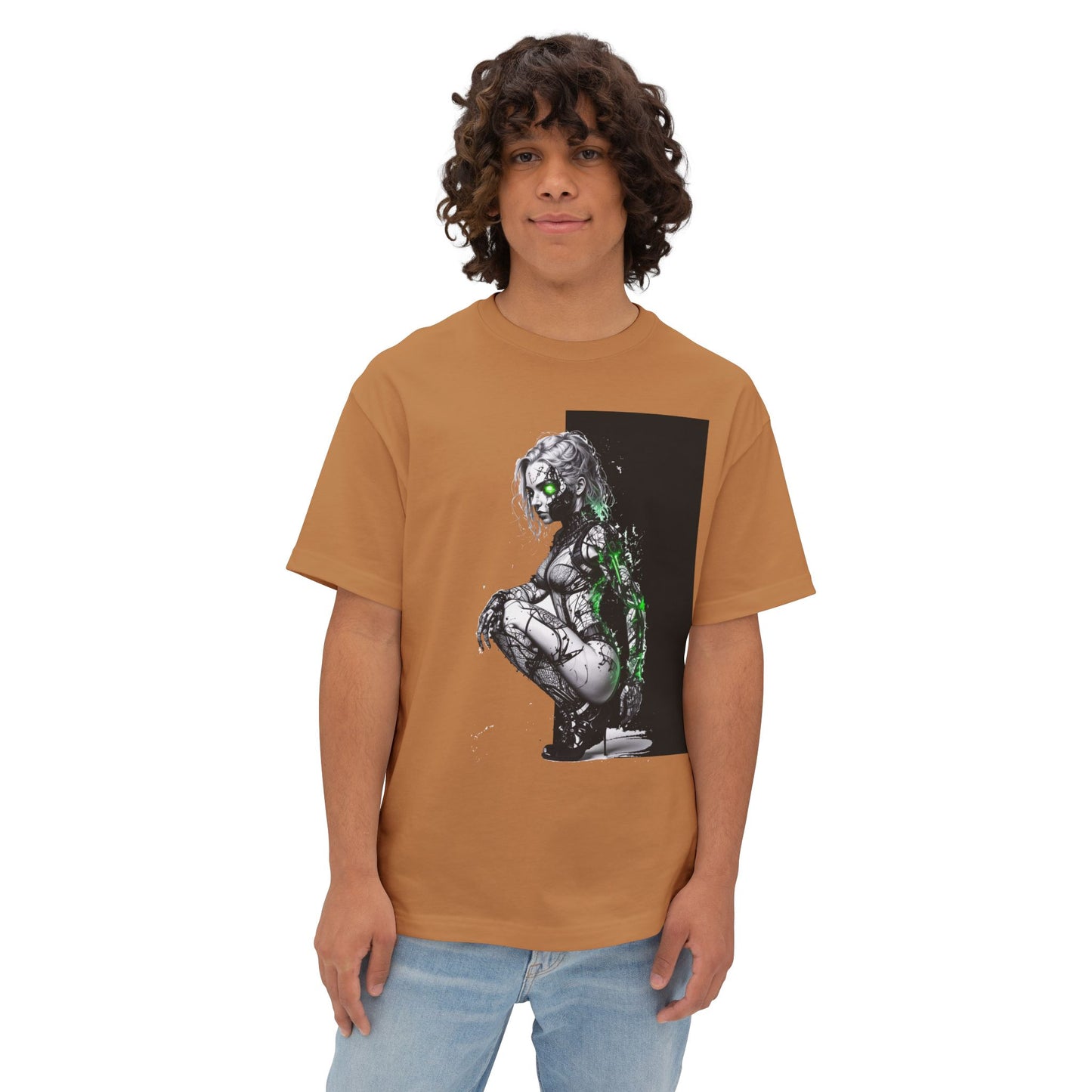 Cyberpunk-Inspired Unisex Oversized Tee, Streetwear T-Shirt, Graphic Tee for Art Lovers, Casual Wear, Unique Gift