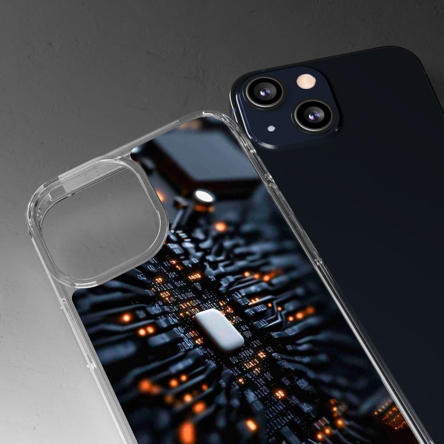 Clear Phone Case with Cyber Print