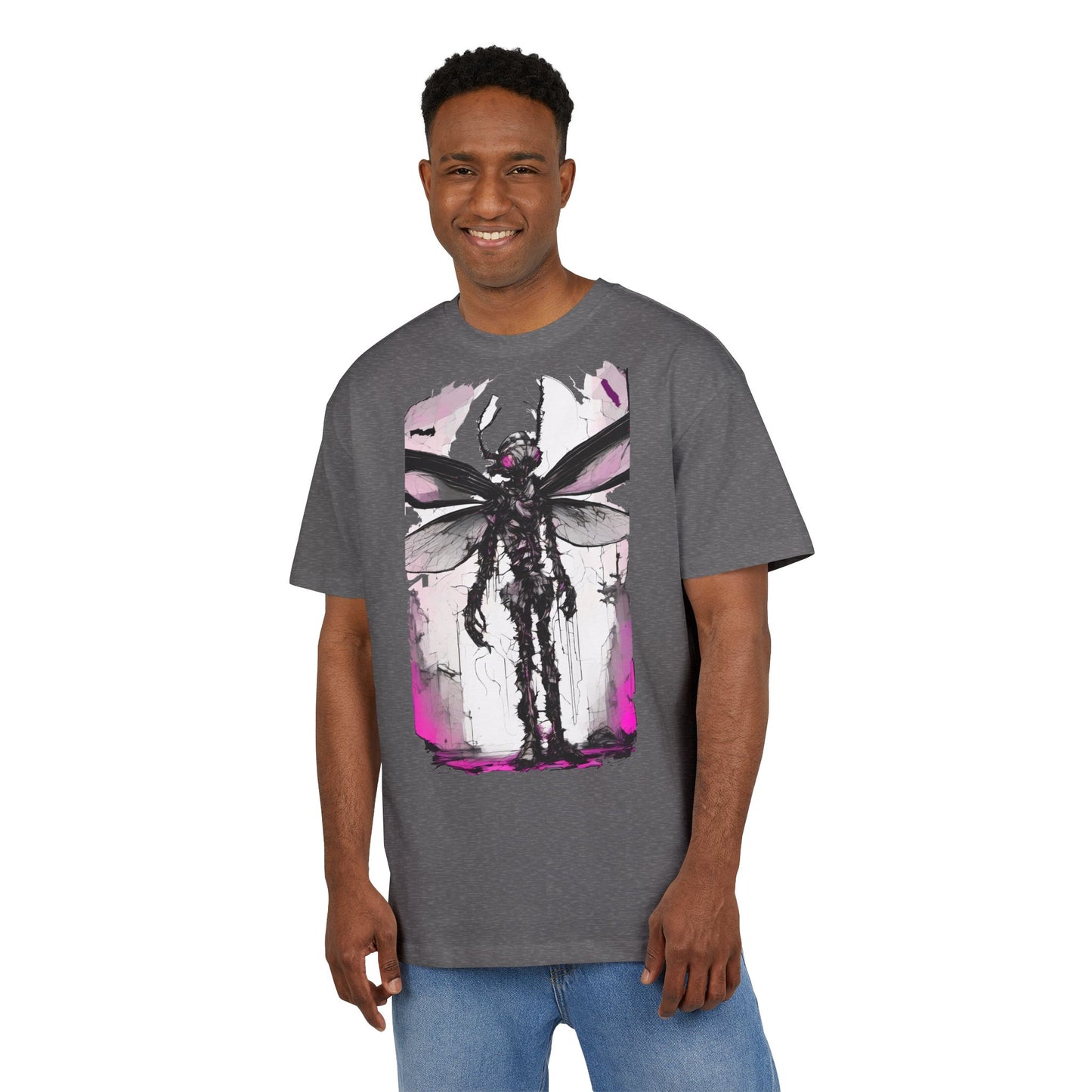 Edgy Artistic Oversize Tee, Graphic Tee, Unisex Shirt, Casual Wear, Statement Piece, Gift for Art Lovers