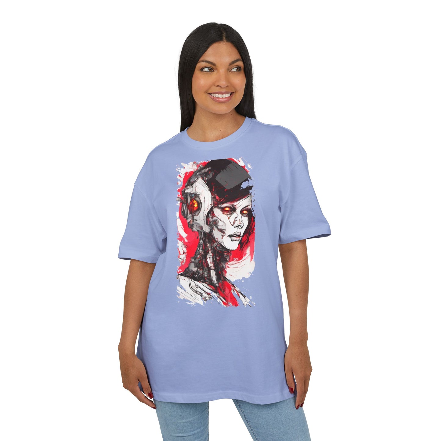 Cyberpunk-Inspired Unisex Heavy Oversize Tee | Graphic Tee, Streetwear, Gift for Gamers, Unique Fashion, Modern Art Apparel