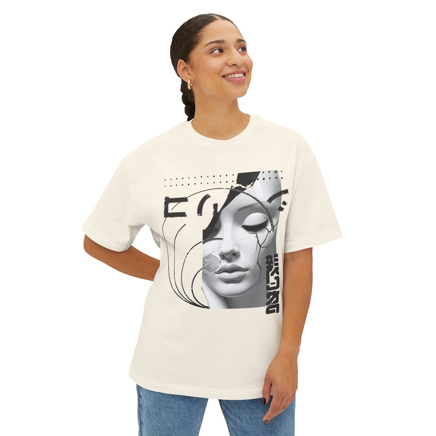 Chic Graphic Tee, Casual Fashion Shirt, Summer Outfit Top, Gift for Her, Artistic Oversized T-Shirt